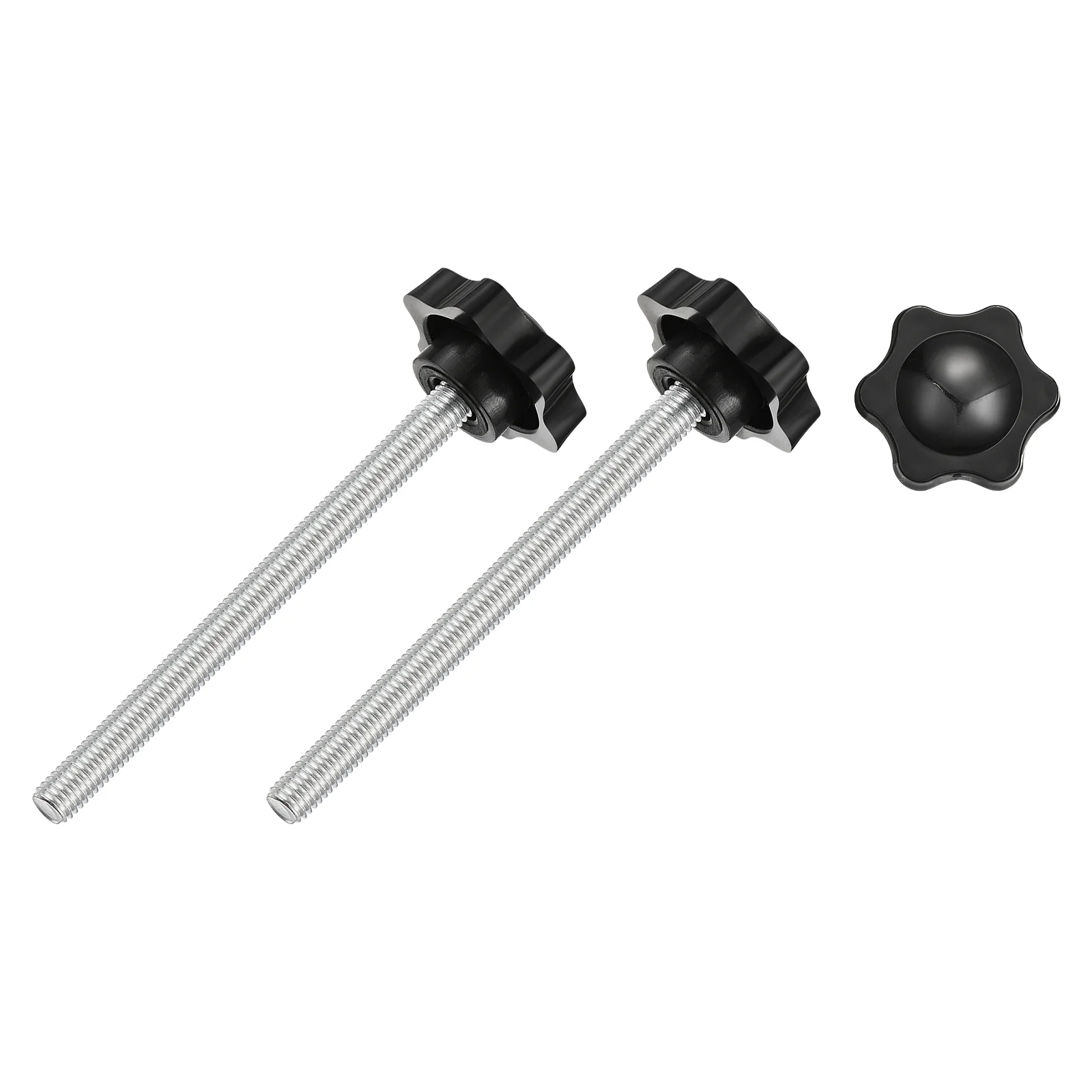 Uxcell 3Pcs Star Knobs, M8x100mm Plastic Hex Shaped Clamping Handle Screw Knobs, Hand Tightening Star Screw Knob for Machinery Umbrella Base Replacement
