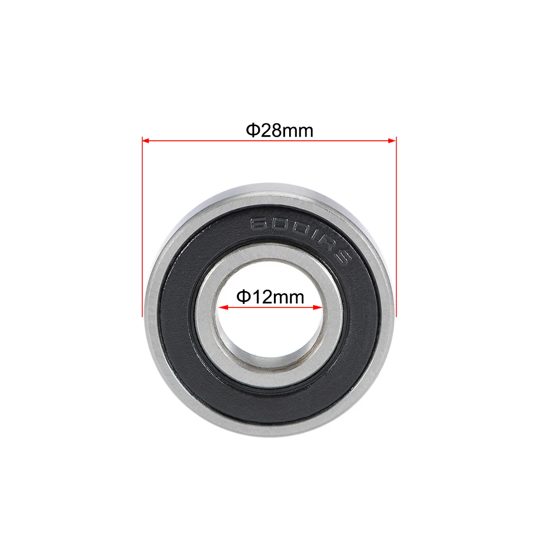 Uxcell 6001-2RS Deep Groove Ball Bearings 12x28x8mm Double Sealed Chrome Steel P5 5pcs - Image 4
