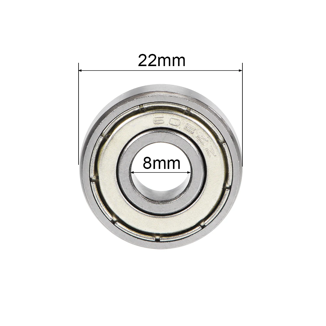 Uxcell 608ZZ Deep Groove Ball Bearings 8mm x 22mm x 7mm Double Shielded Chrome Steel Z2 10pcs - Image 4