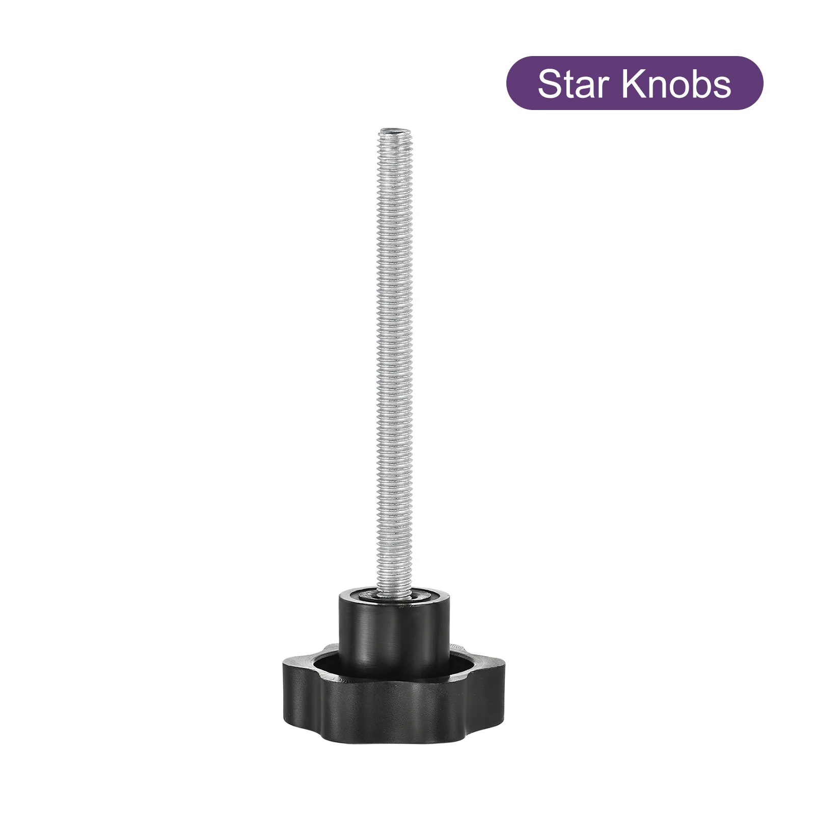 Uxcell Star Knobs, M8x100mm Plastic Hex Shaped Clamping Handle Screw Knobs, Hand Tightening Star Screw Knobs for Machinery Umbrella Base Replacement - Image 3