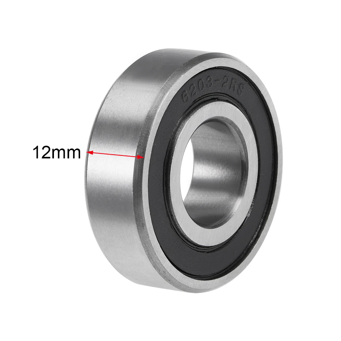 Uxcell 6203-2RS Deep Groove Ball Bearings 17mm x 40mm x 12mm Double Sealed Chrome Steel Z2 2pcs - Image 3