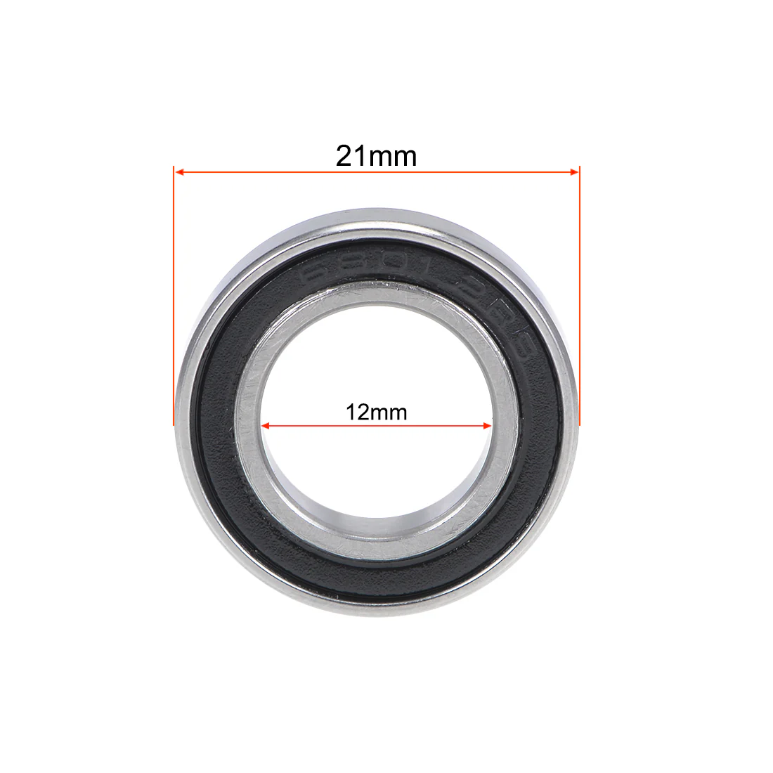 Uxcell 6801-2RS Deep Groove Ball Bearings 12mm x 21mm x 5mm Double Sealed Chrome Steel P6(ABEC3) 2pcs - Image 4