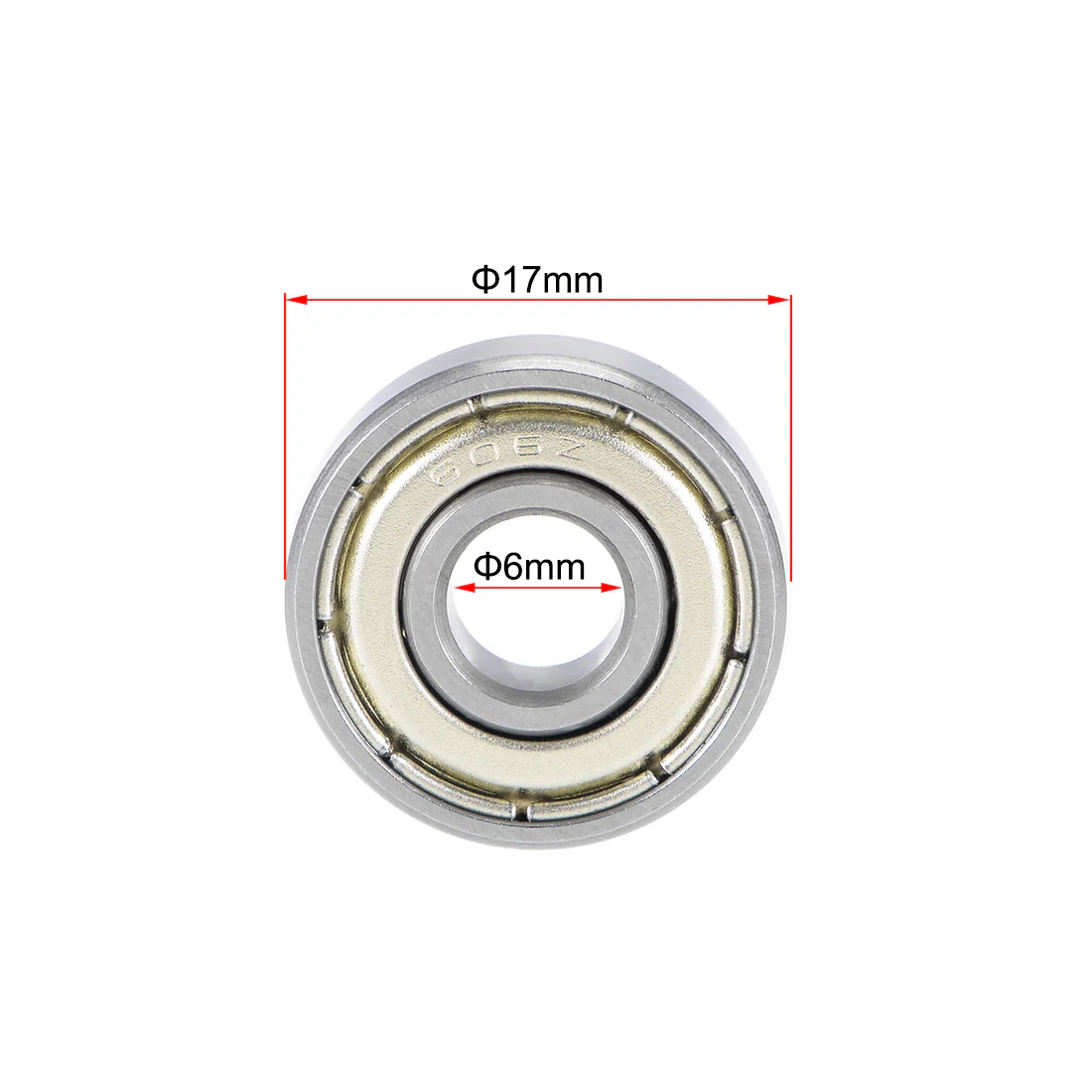 Uxcell 606ZZ Deep Groove Ball Bearings 6mm x 17mm x 6mm Double Shielded Chrome Steel P5(ABEC5) 5pcs - Image 4