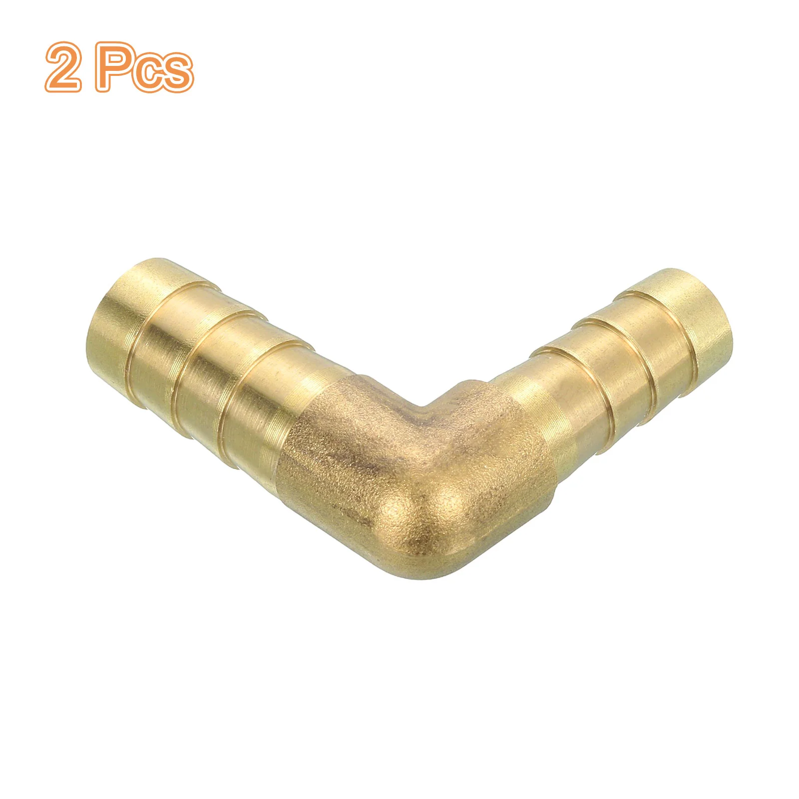 Uxcell 2 Pcs Brass Hose Barb Fitting L Right Angle Elbow Connector Coupler, 1/2"x3/8" ID Brass Fitting Air Hose Fittings Reducer for Connecting Water Fuel Air, Oil Hoses - Image 3