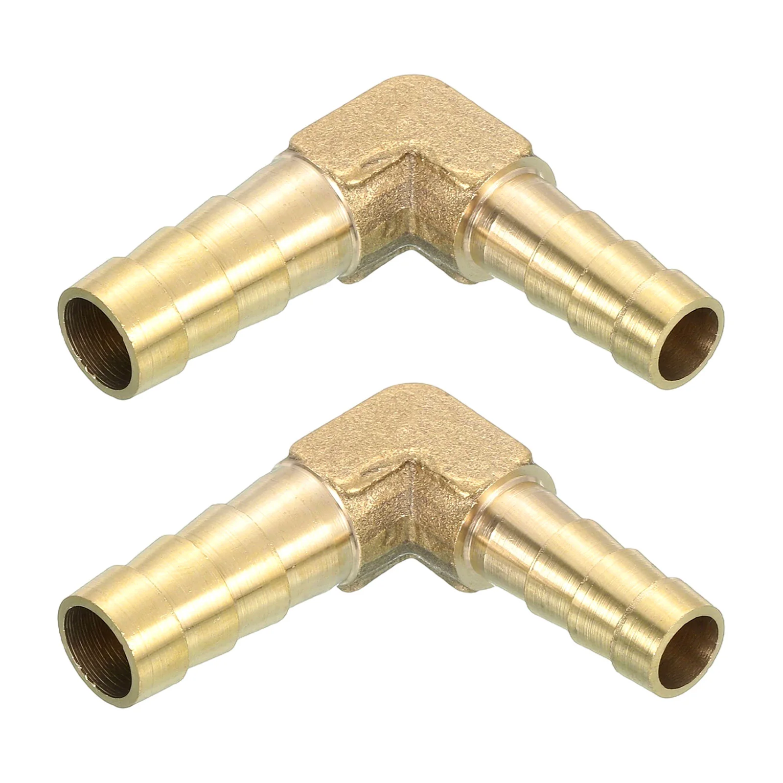 Uxcell 2 Pcs Brass Hose Barb Fitting L Right Angle Elbow Connector Coupler, 3/8"x5/16" ID Brass Fitting Air Hose Fittings Reducer for Connecting Water Fuel Air, Oil Hoses