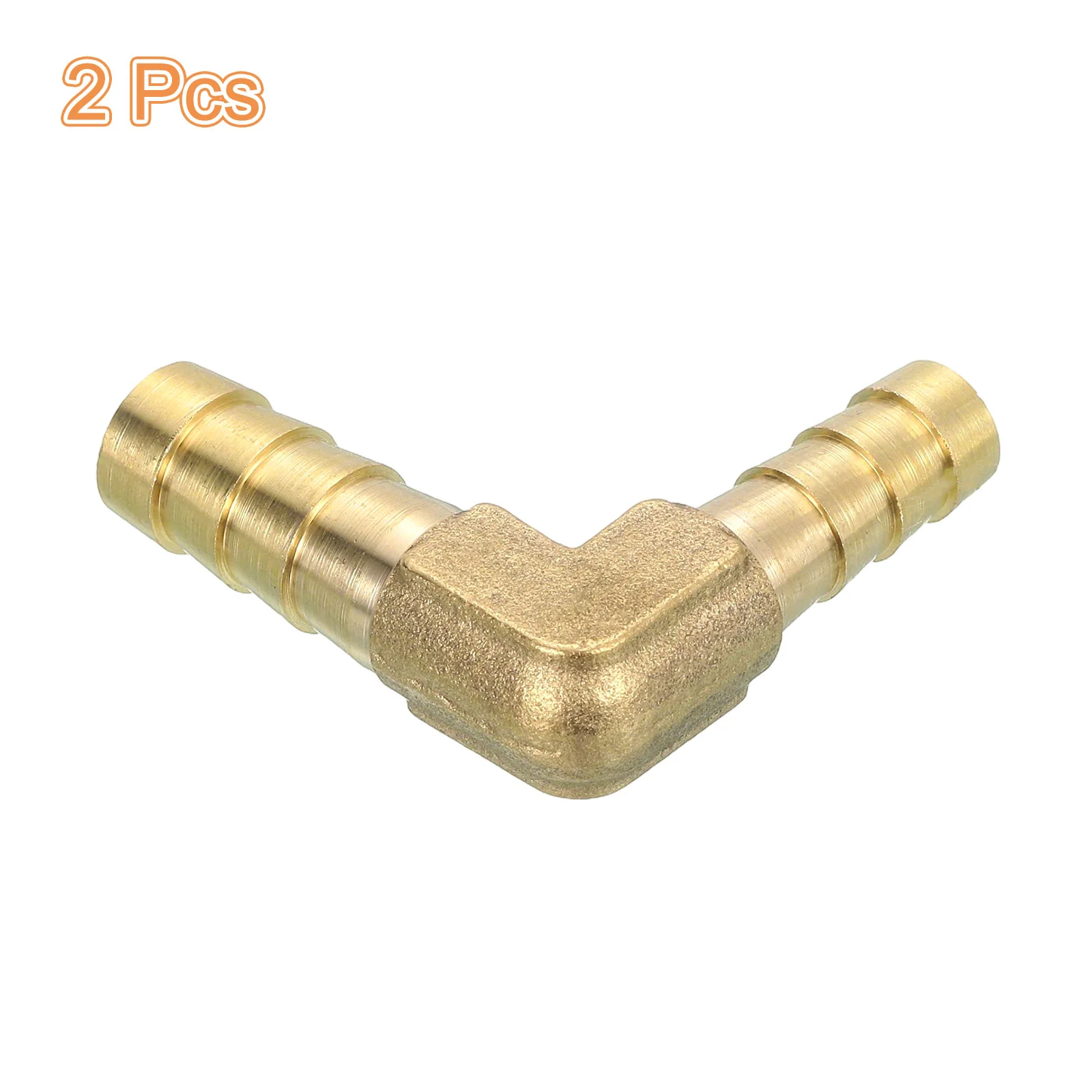 Uxcell 2 Pcs Brass Hose Barb Fitting L Right Angle Elbow Connector Coupler, 3/8"x5/16" ID Brass Fitting Air Hose Fittings Reducer for Connecting Water Fuel Air, Oil Hoses - Image 3