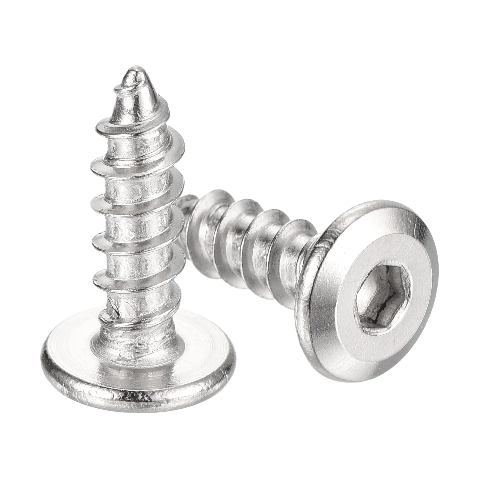 Uxcell M6 x 20mm (25 Pack) 304 Stainless Steel Flat Round Socket Head Wood Screws