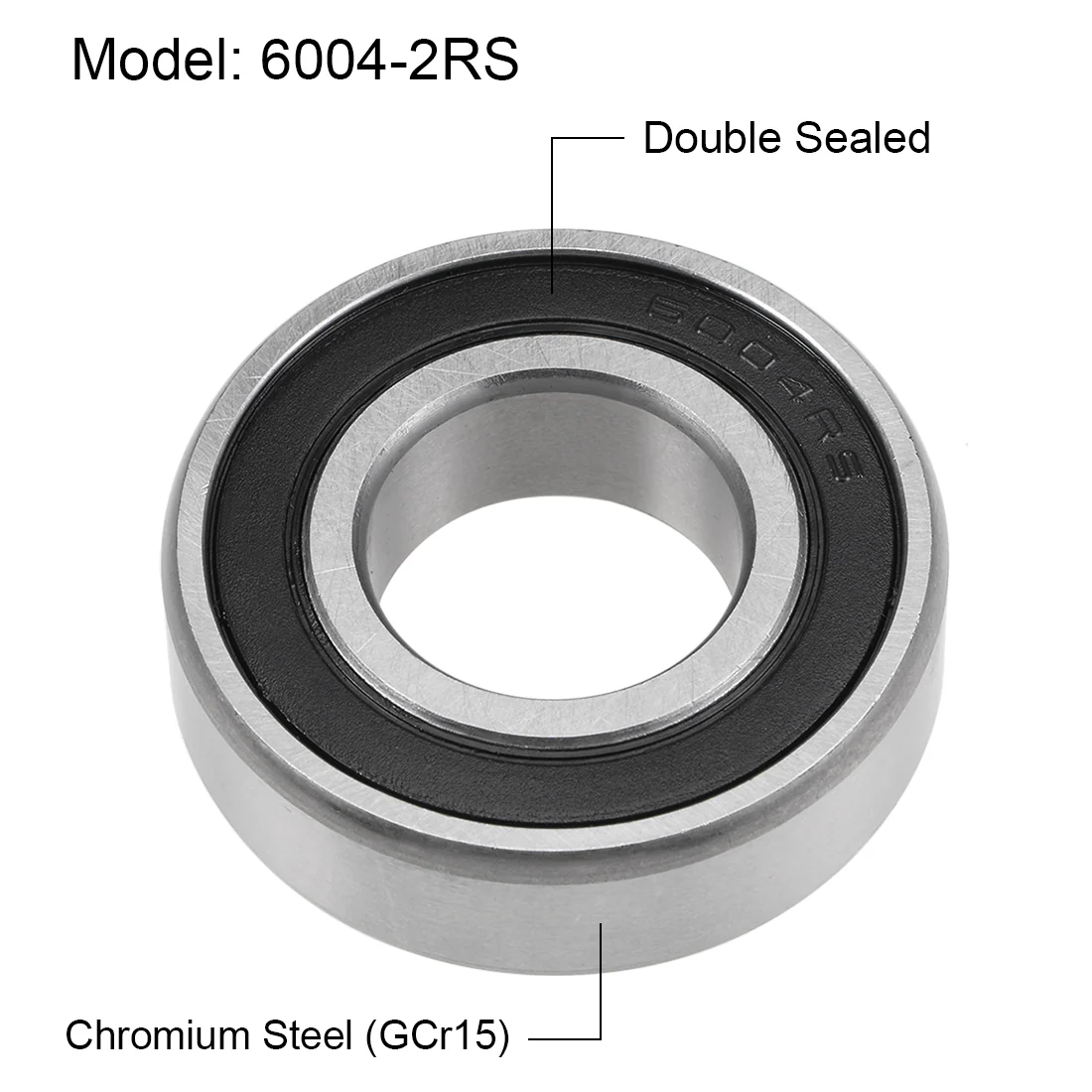 Uxcell 6004-2RS Deep Groove Ball Bearings 20mm x 42mm x 12mm Double Sealed Chrome Steel Z2 - Image 2