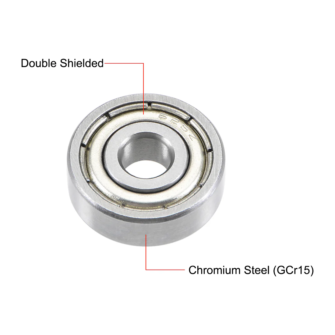 Uxcell 625ZZ Deep Groove Ball Bearings 5x16x5mm Double Shielded Chrome Steel P5 2pcs - Image 2