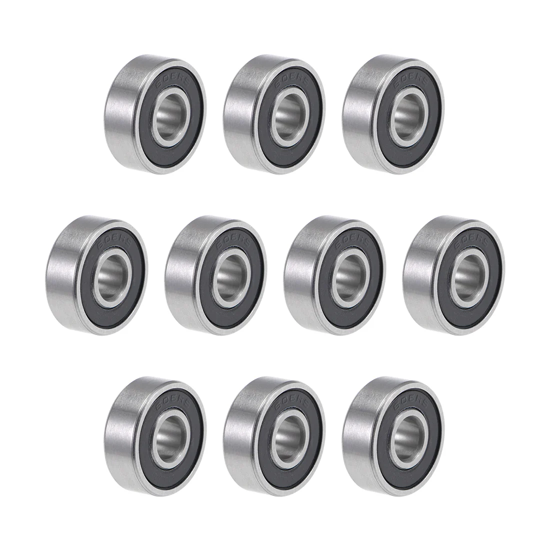 Uxcell 606-2RS Deep Groove Ball Bearings 6mm x 17mm x 6mm Double Sealed Chrome Steel P6(ABEC3) 10pcs