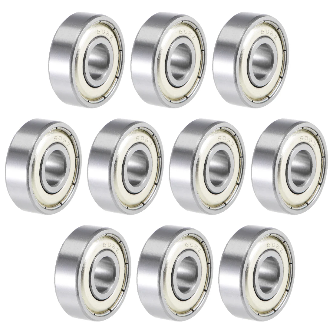 Uxcell 608ZZ Deep Groove Ball Bearings 8x22x7mm Double Shielded Chrome Steel P5 10pcs