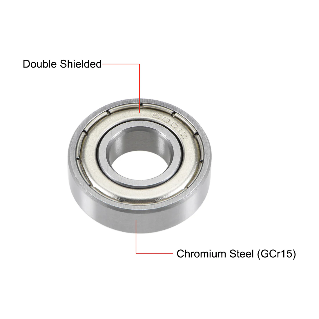 Uxcell 6001ZZ Deep Groove Ball Bearings 12x28x8mm Double Shielded Chrome Steel P5 10pcs - Image 2