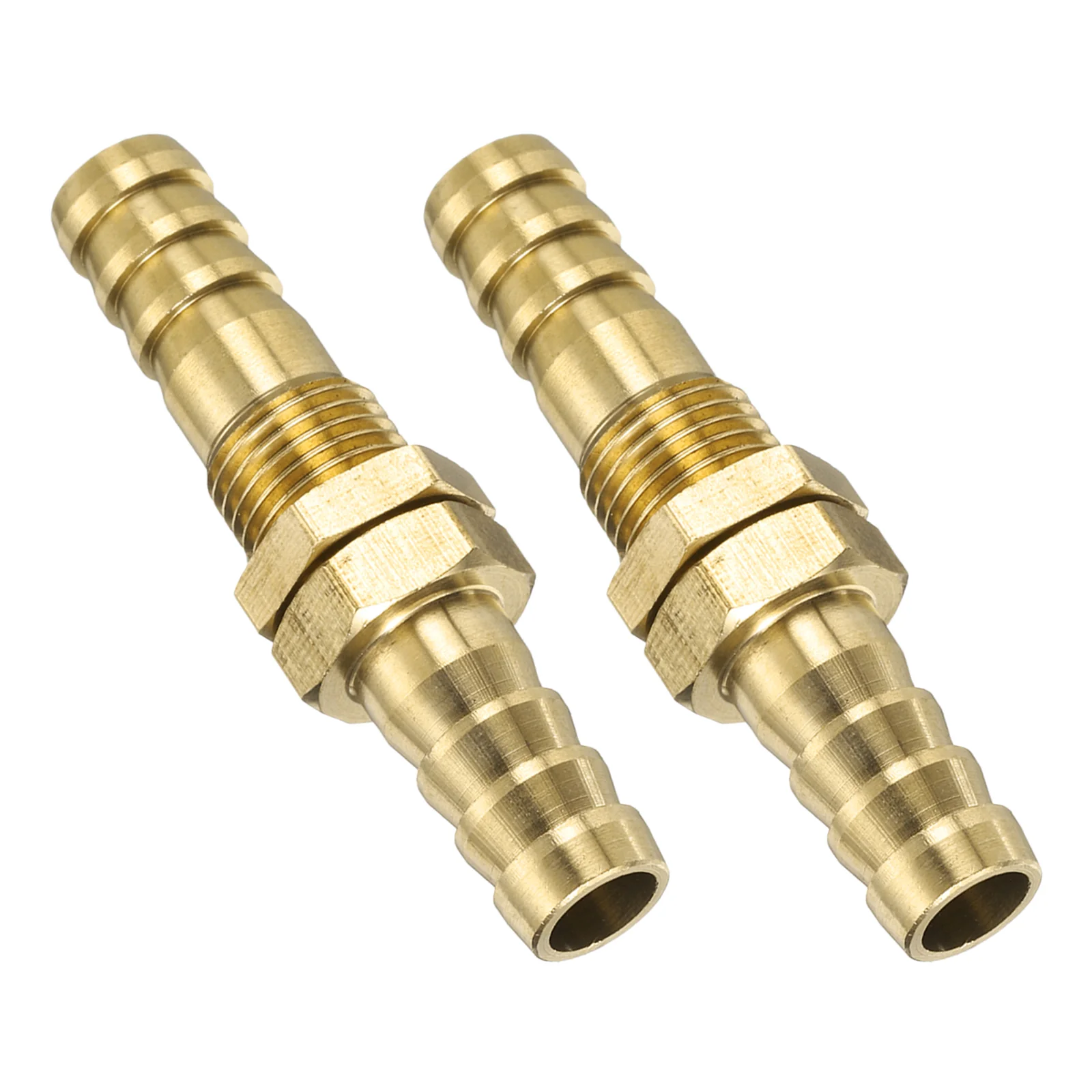 Uxcell 2Pcs 1.89" x 0.47" Brass Hose Barb Fitting Straight Connector Coupler 5/16" ID