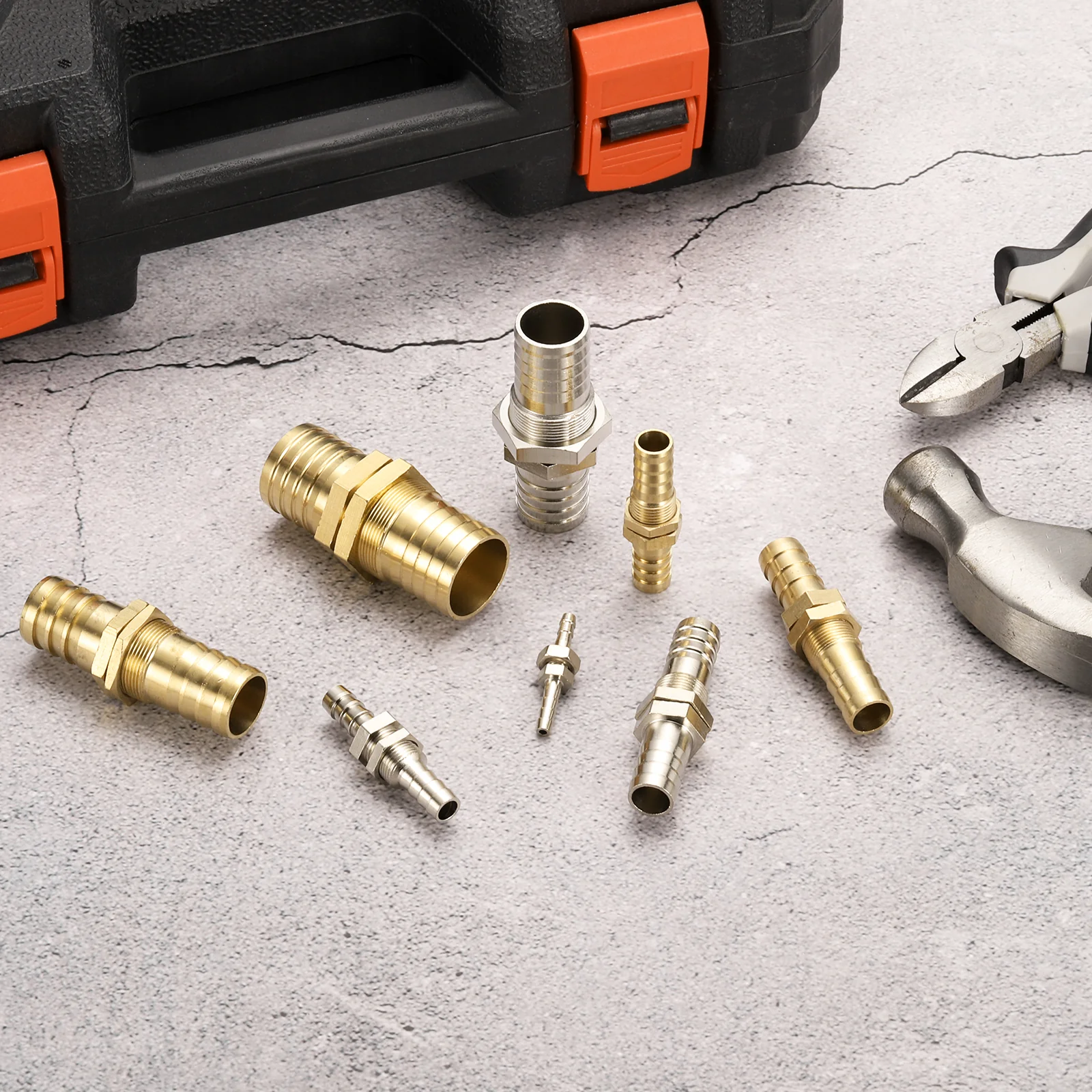 Uxcell 2 Pcs 1.42" x 0.39" Brass Hose Barb Fitting Straight Connector Coupler 3/16" ID - Image 4