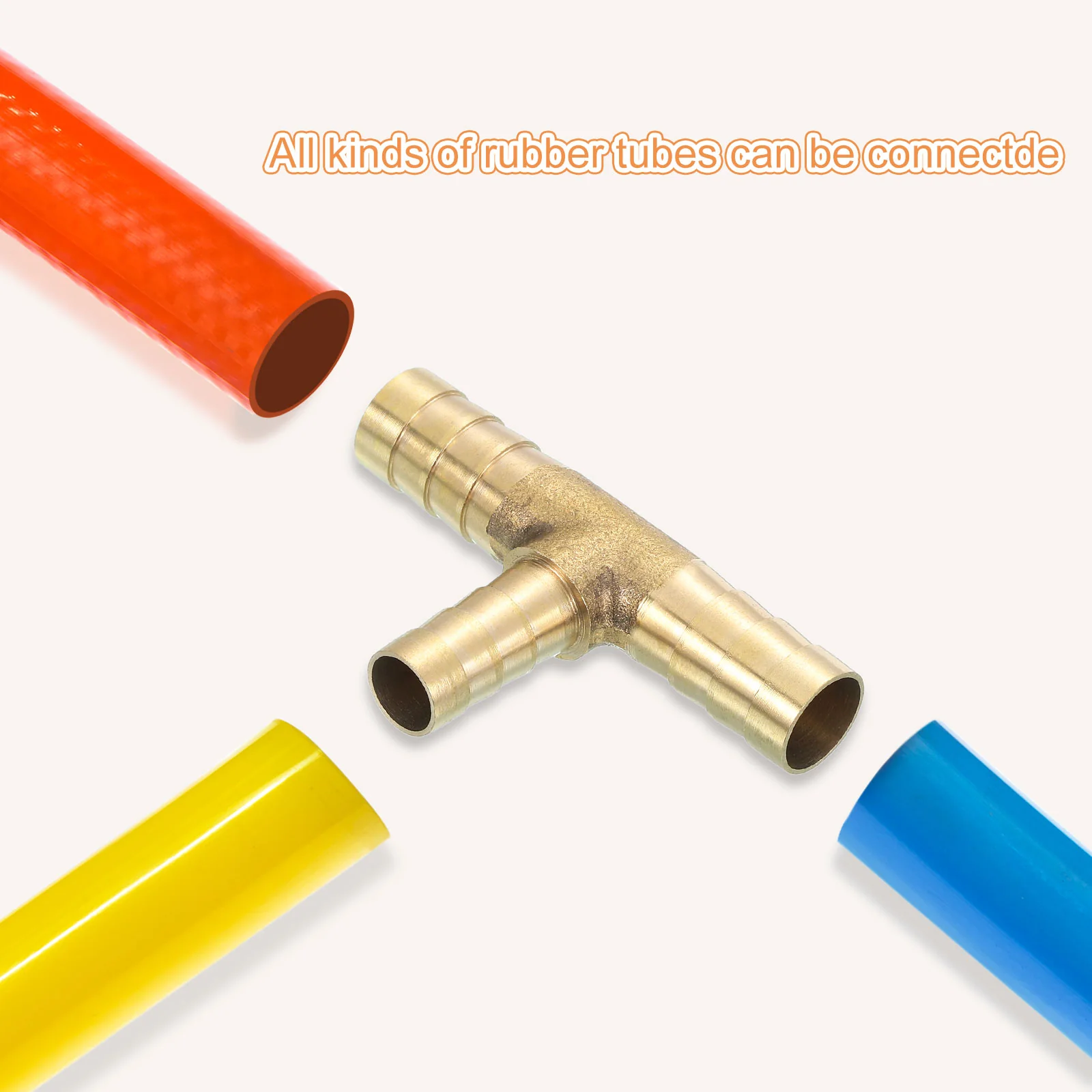 Uxcell 4 Pcs Brass Hose Barb Fitting Tee 3 Way Connector Coupler, 1/4"x3/16"x1/4" ID Brass Fitting Air Hose Fittings Reducer for Connecting Water Fuel Air, Oil Hoses - Image 5