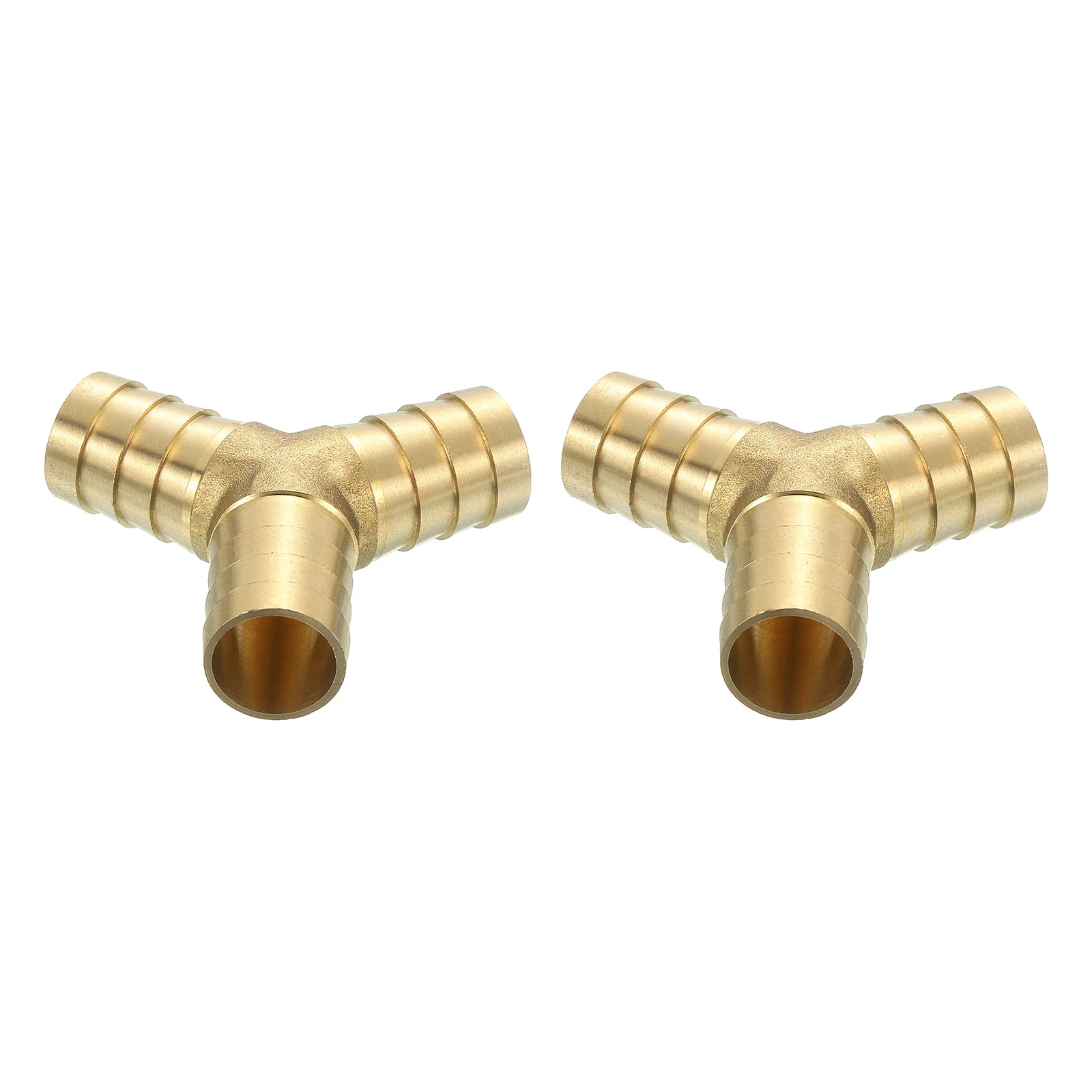 Uxcell 2Pcs Brass Hose Barb Fitting Y Shaped 3 Way Connector Coupler, 5/8" ID