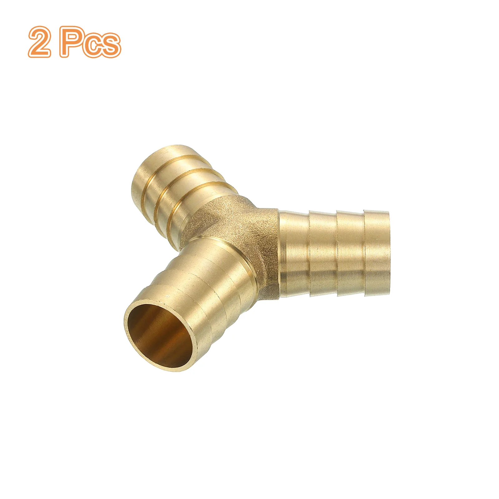 Uxcell 2Pcs Brass Hose Barb Fitting Y Shaped 3 Way Connector Coupler, 5/8" ID - Image 3