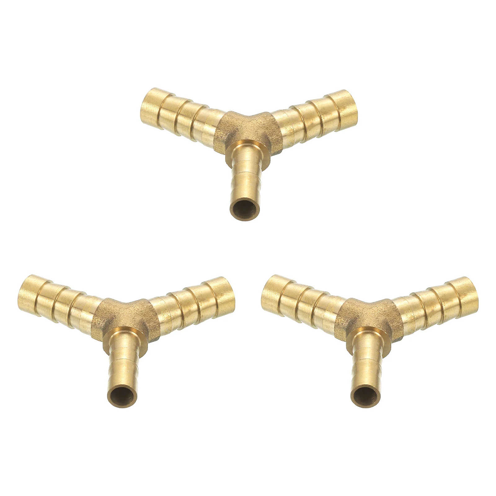 Uxcell 3Pcs Brass Hose Barb Fitting Y Shaped 3 Way Connector Coupler 1/4"x5/16"x5/16"ID