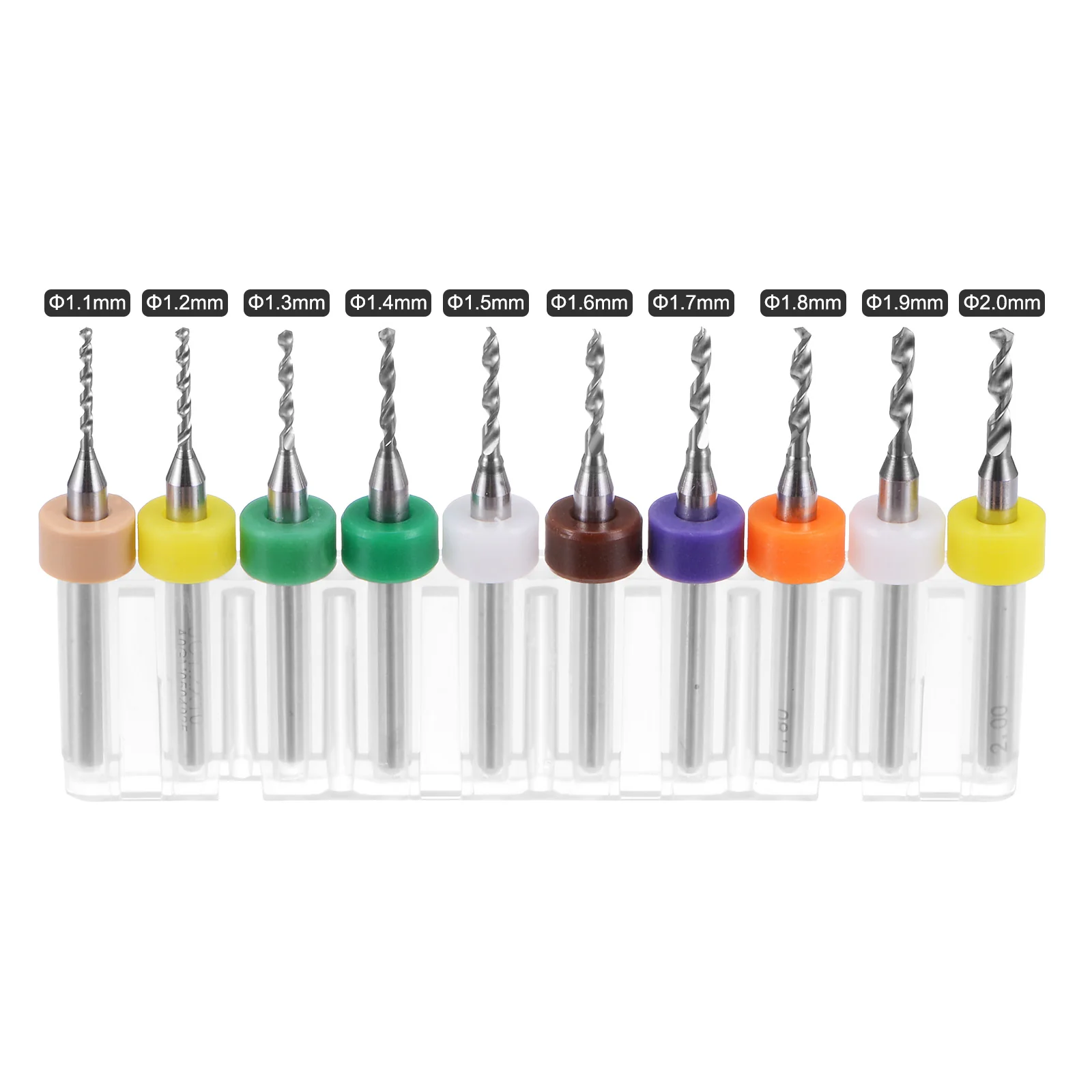 Uxcell 1Set (20Pcs) 1.1-2.0mm Carbide CNC Engraving Circuit Board Micro PCB Drill Bits - Image 2