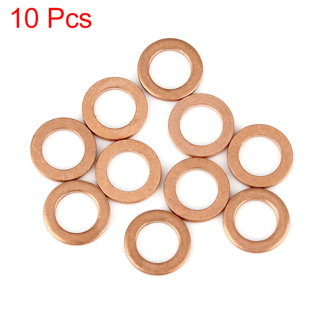 Copper Washer Flat Sealing Gasket Ring Spacer for Car 8 x 13 x 1.5mm 10pcs - Image 2