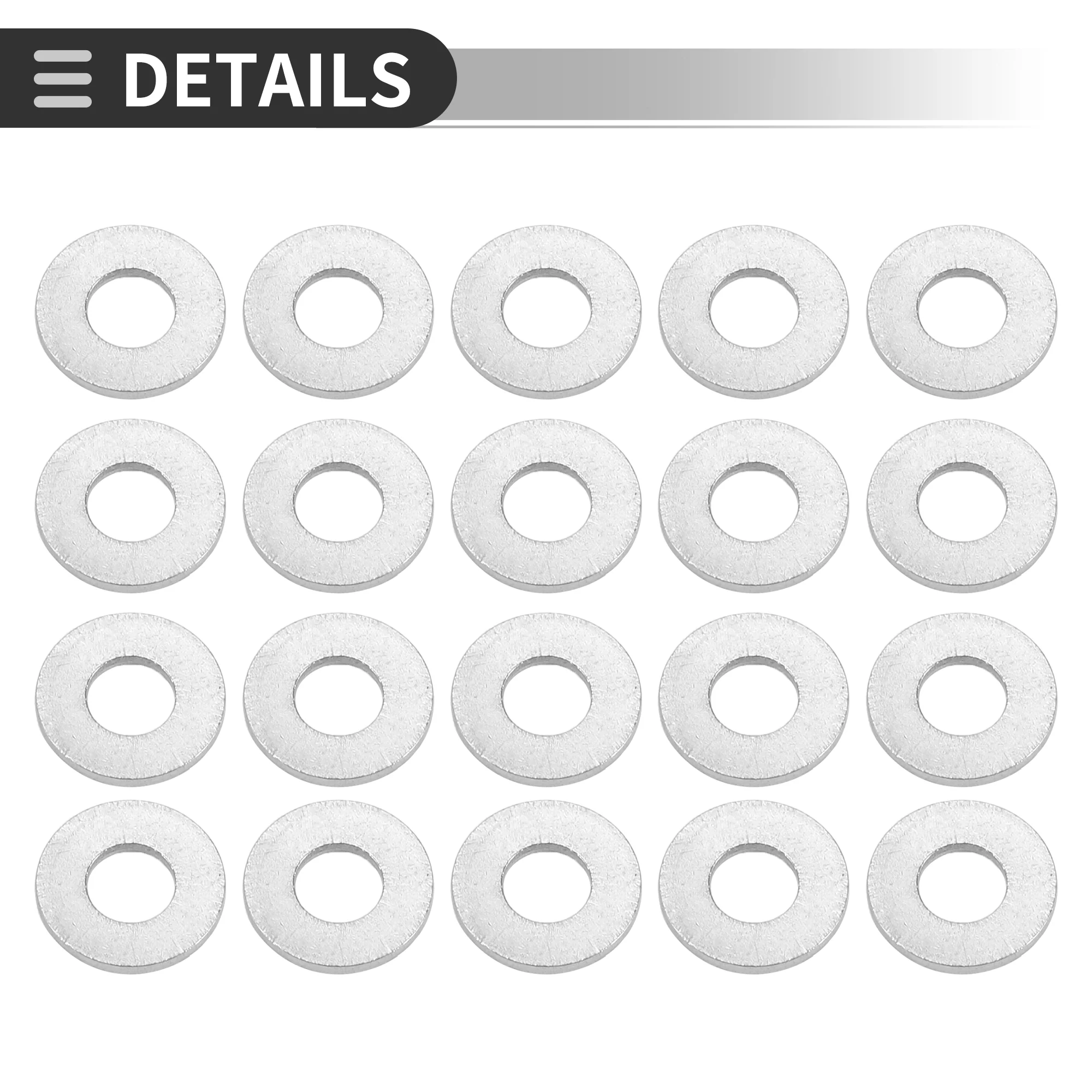 Universal Flat Washer 4mm ID 10mm OD 1mm Thickness Stainless Steel 20 Pcs - Image 7