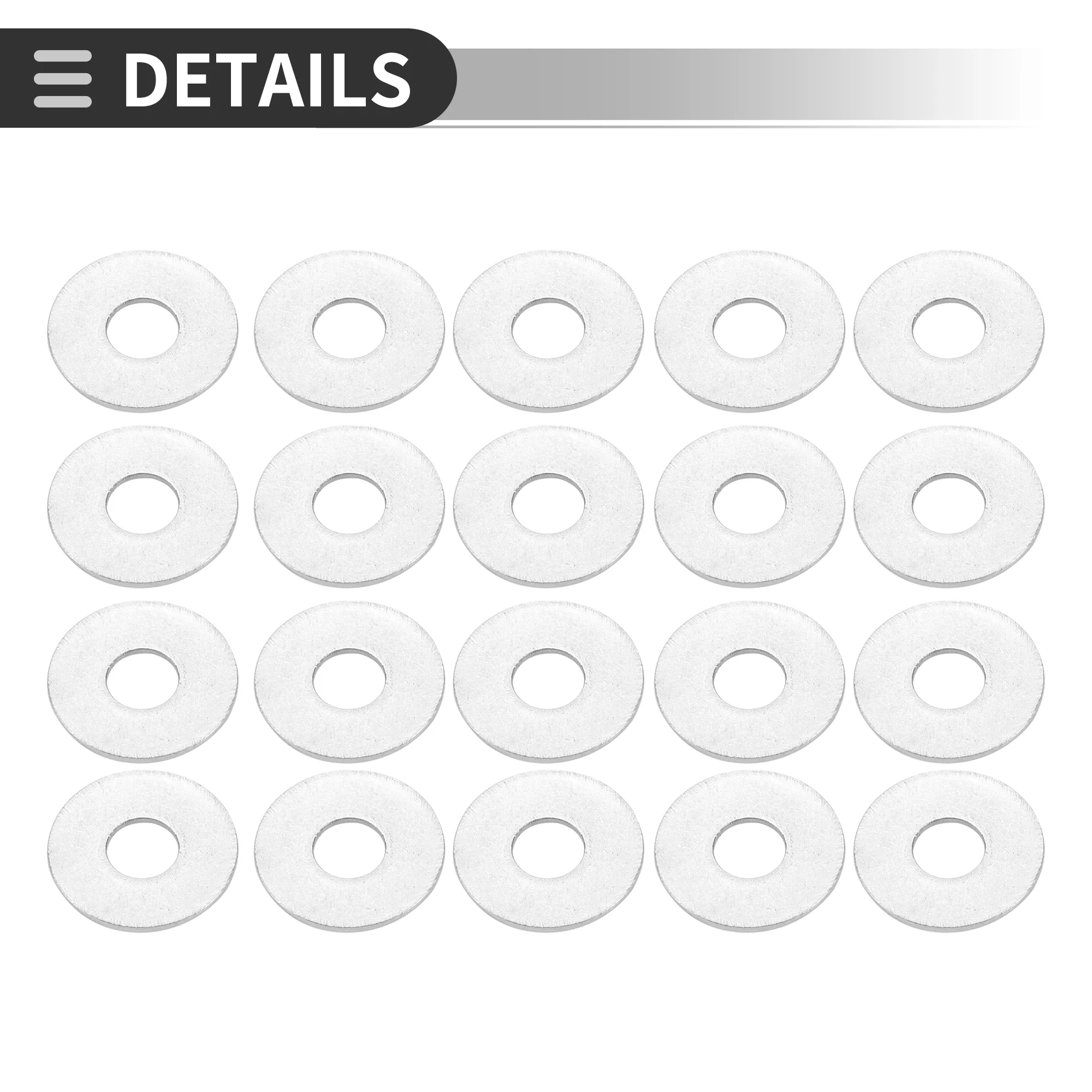 Universal Flat Washer 6mm ID 18mm OD 1mm Thickness Stainless Steel 20 Pcs - Image 7