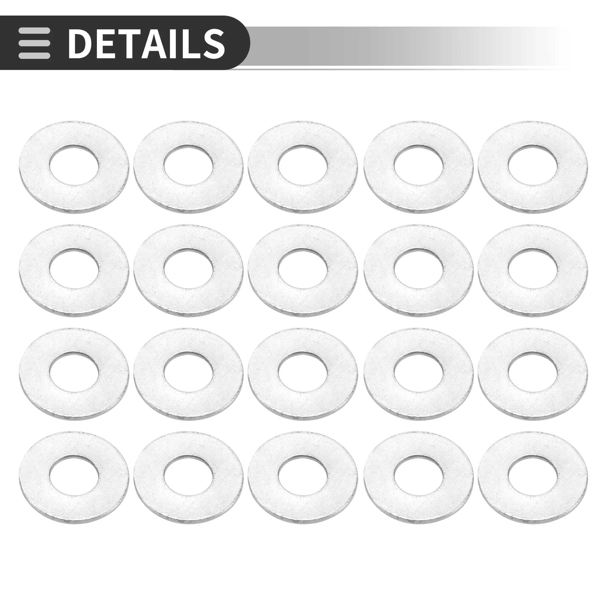 Universal Flat Washer 8mm ID 20mm OD 2mm Thickness Stainless Steel 20 Pcs - Image 7