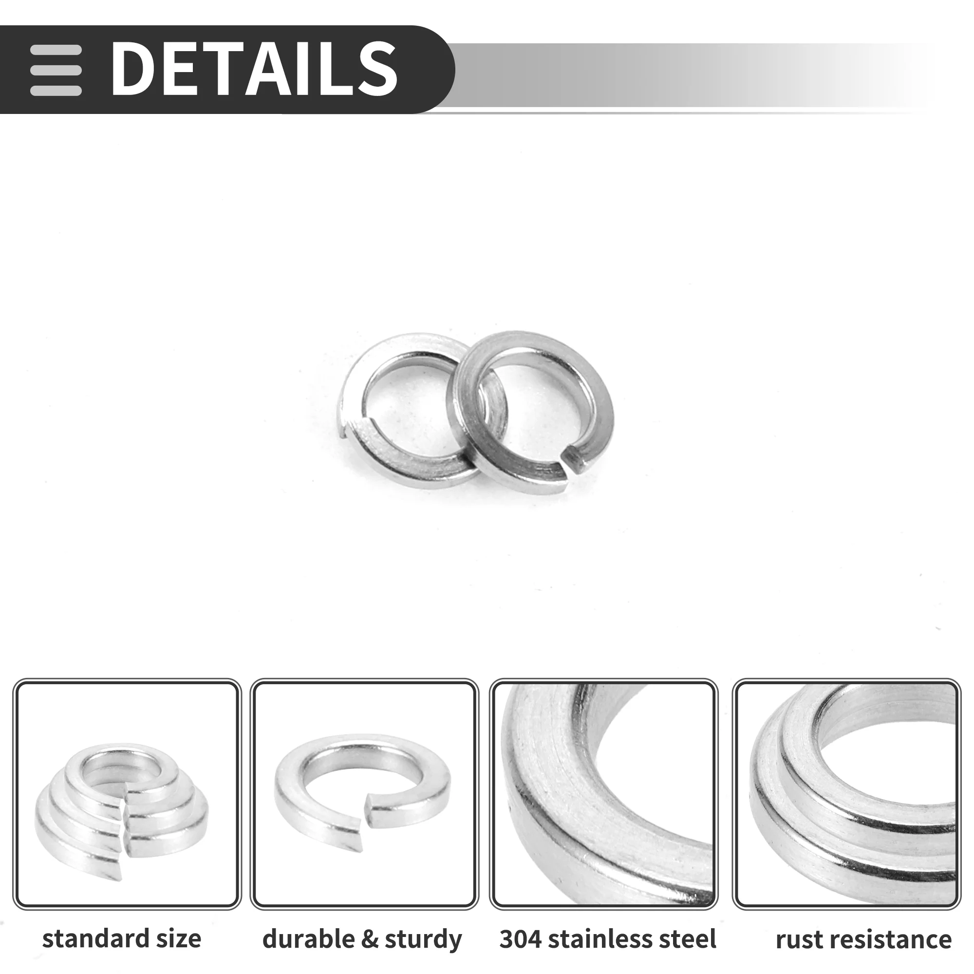 Spring Lock Washer for M6 Screws 6.2mm ID 8.1mm OD 2mm Thickness 10 Pcs - Image 5