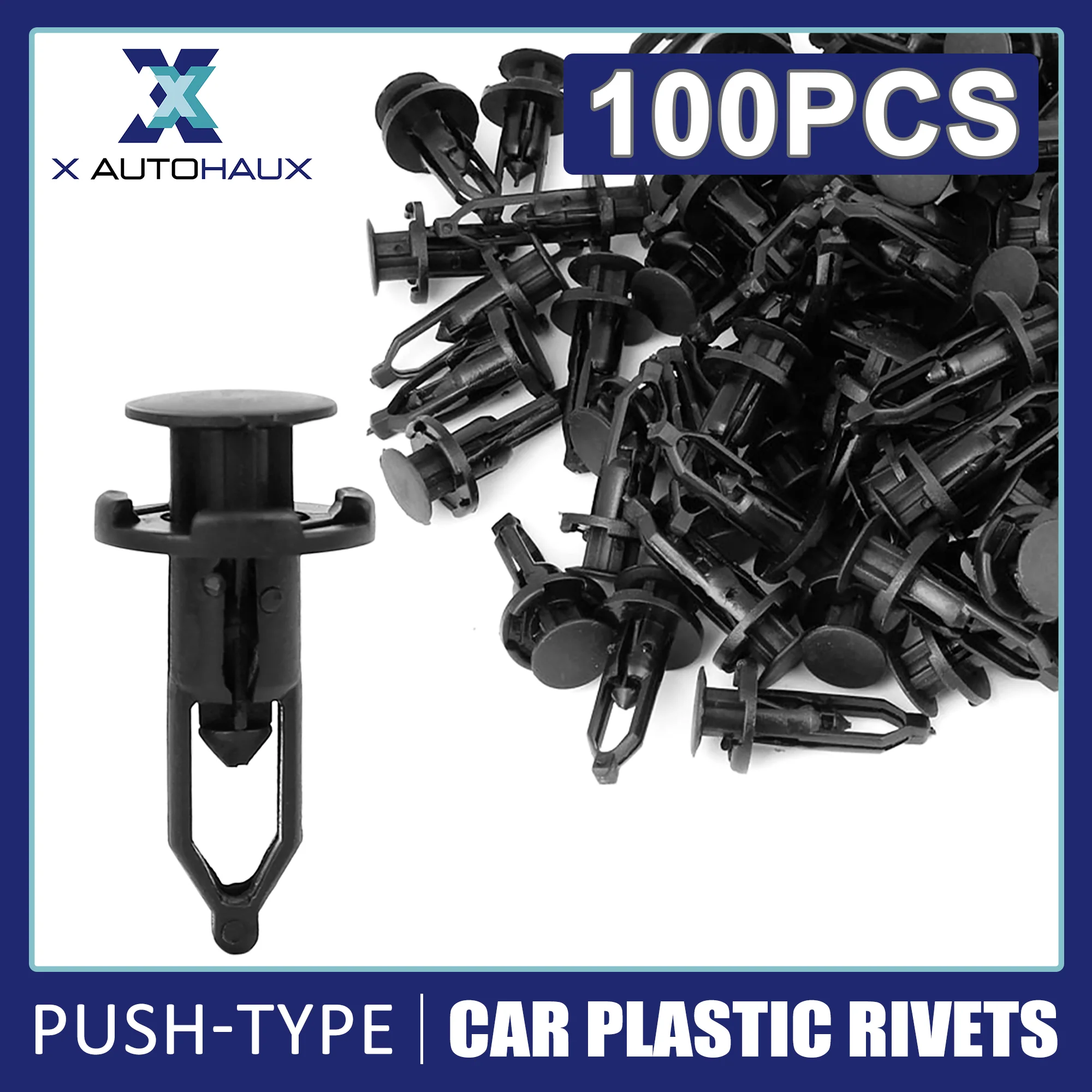 Uxcell 100pcs Push-Type Automotive Clips Rivets Retainers Bumper Fasteners Clips Ref 52161-02020 for Toyota - Image 3