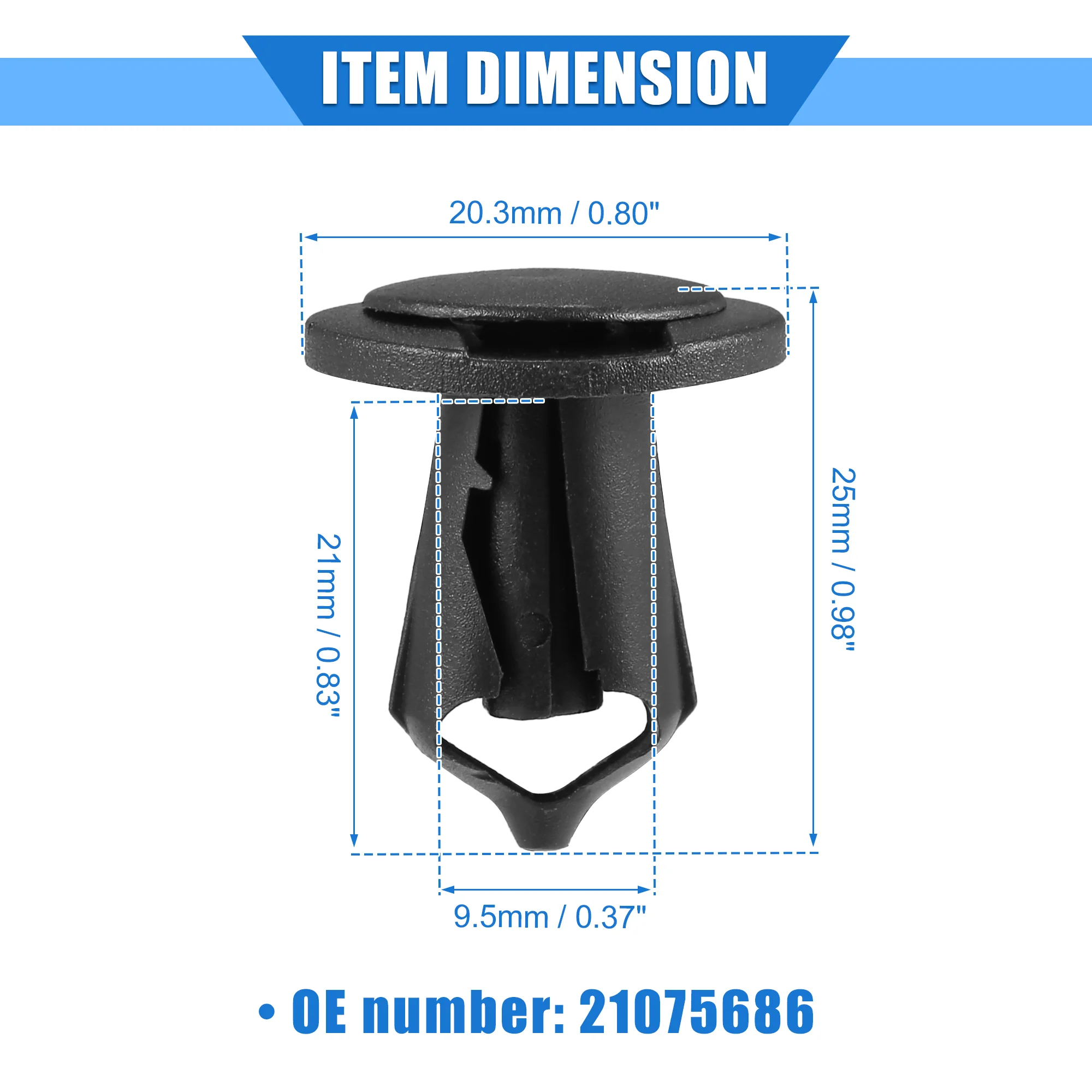 10 Pcs Push Pin Rivet Fastener Retainer Clips Compatible for Buick Rainier 2005-2007 for Cadillac Escalade 2002-2006, Durable Plastic Black - Image 7