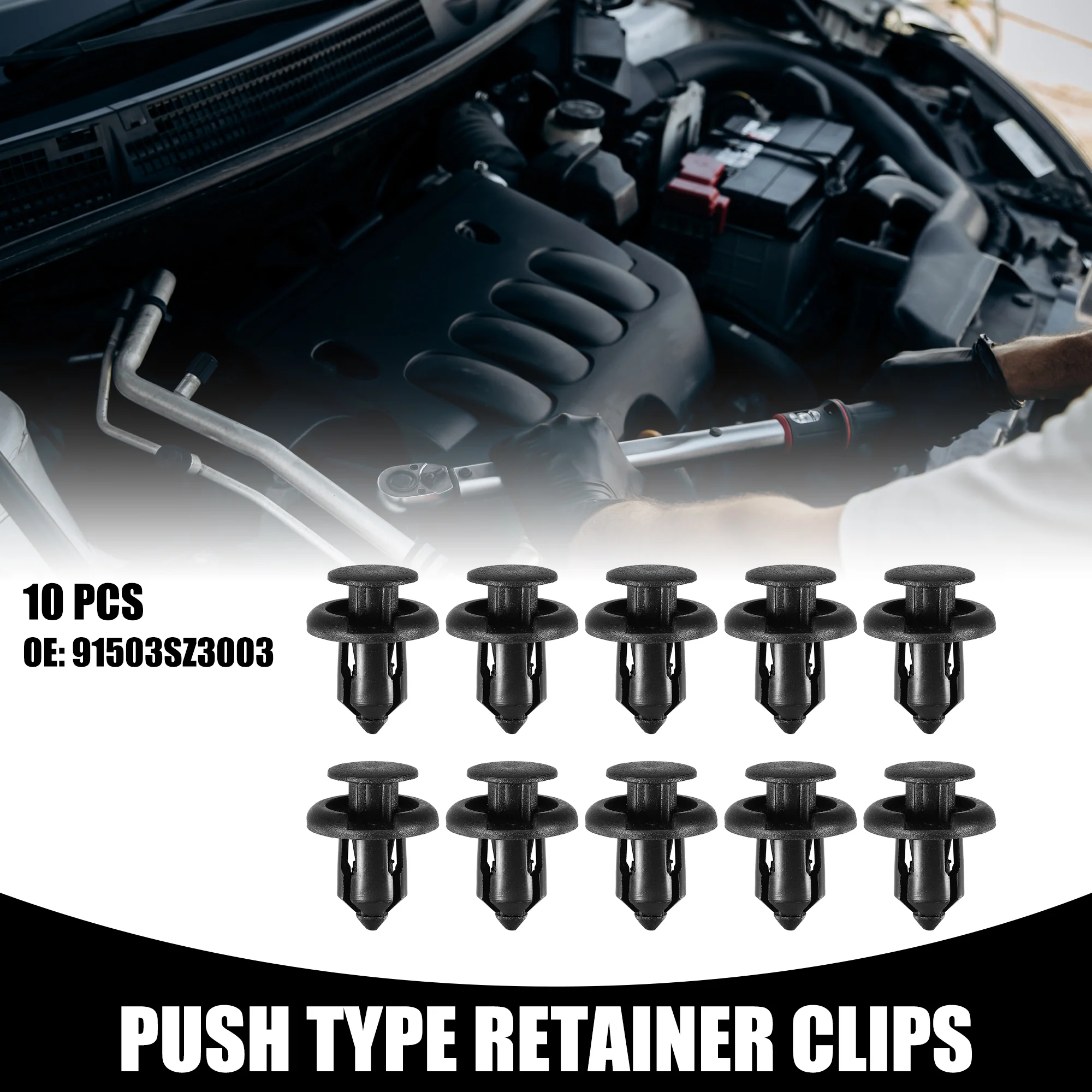 10 Pcs Push Type Retainer Clips No.91503SZ3003 for Honda Accord 97-11 Black - Image 2