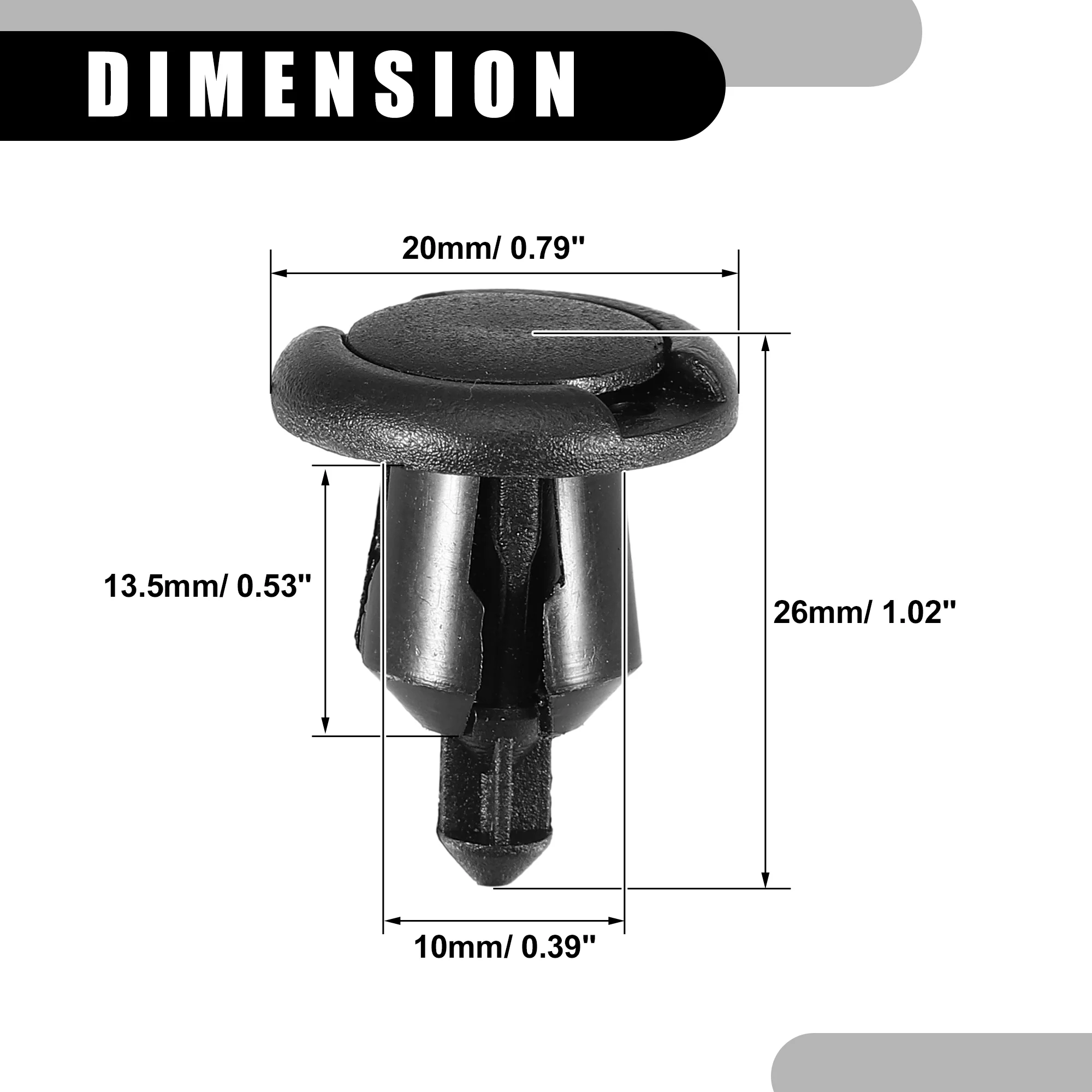 10 Pcs Push Type Retainer Clips No.91503SZ3003 for Honda Accord 97-11 Black - Image 5