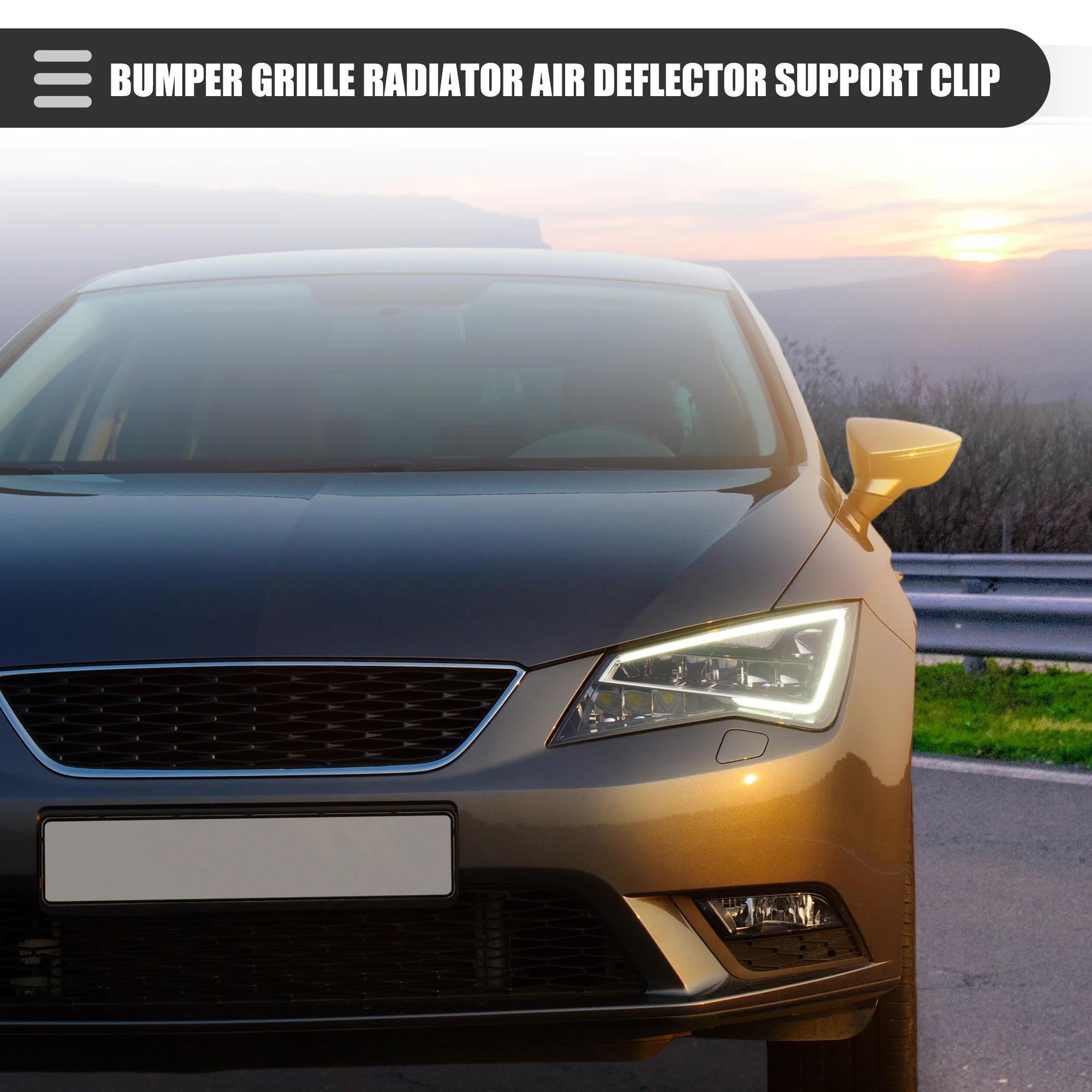 Front Bumper Grille Radiator Air Deflector Support Clip, for Volvo V60 2014-2018, Plastic, No.3533394/9046707076C0, Black, 30 Pcs - Image 3