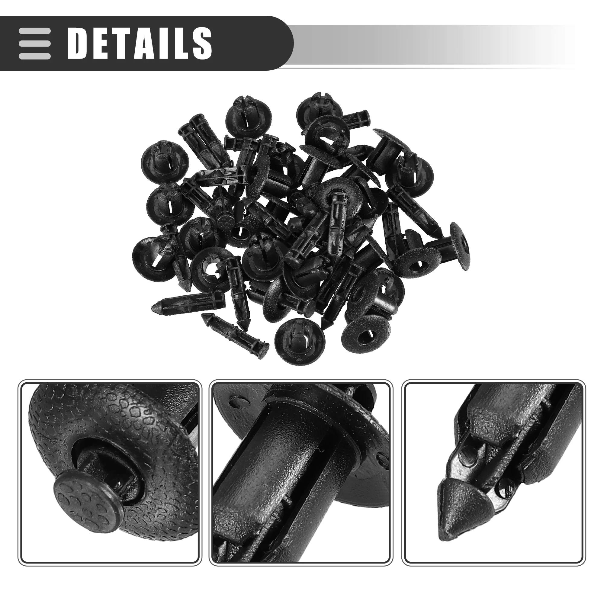 Front Bumper Grille Radiator Air Deflector Support Clip, for Volvo V60 2014-2018, Plastic, No.3533394/9046707076C0, Black, 30 Pcs - Image 6