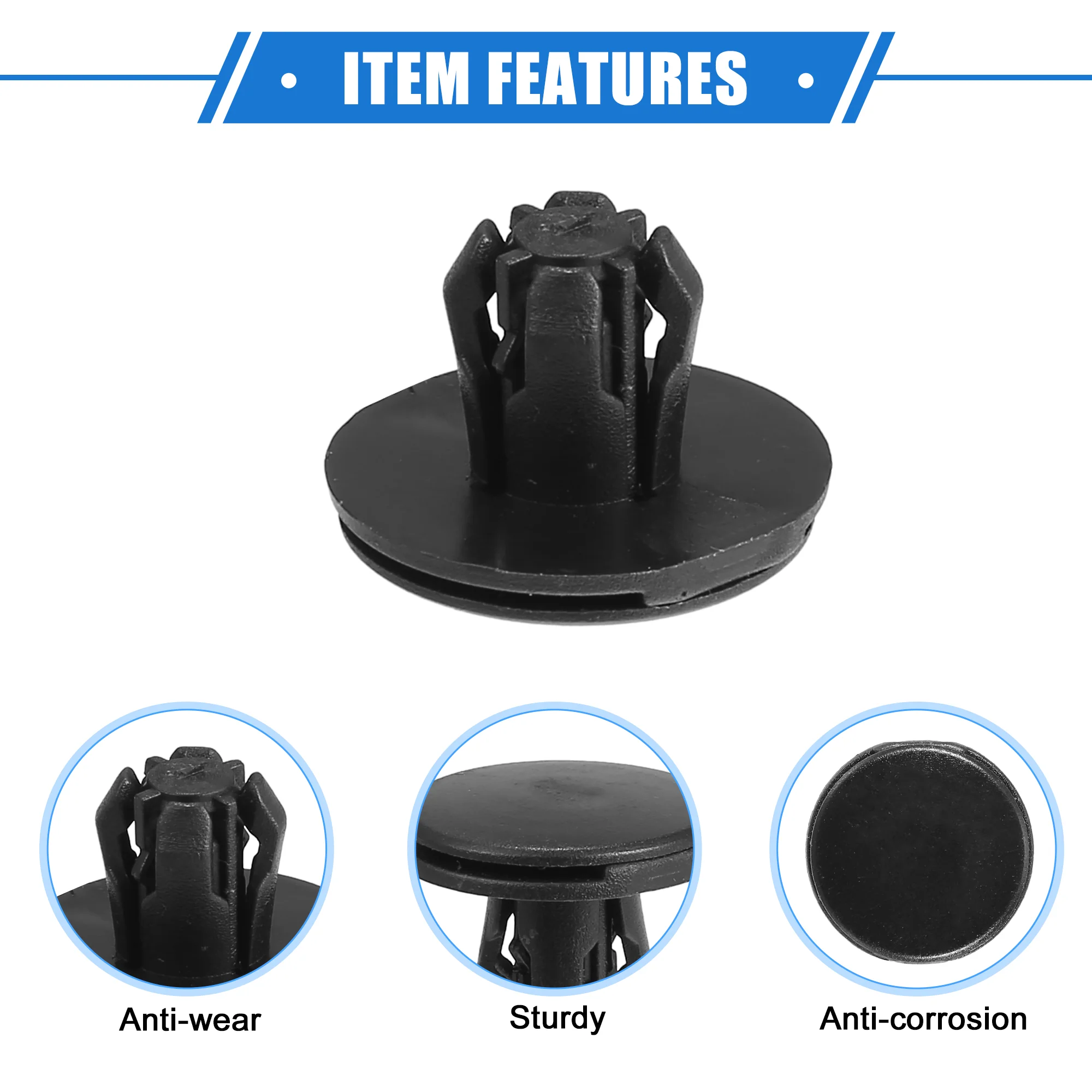 100 Pcs Fender Liner Retainer Clip Compatible for Honda, Durable Plastic Black - Image 5