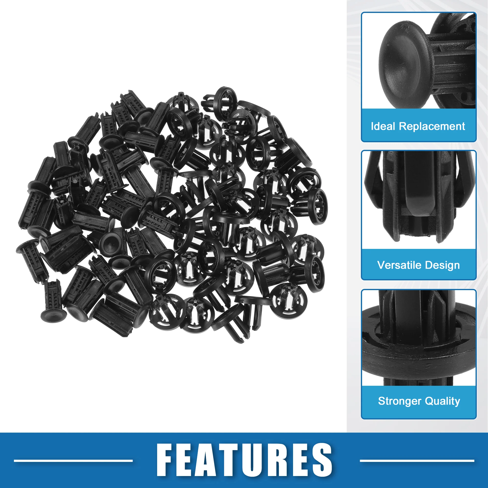 Bumper Clips No.91505TM8003 Automotive Clips for Honda Civic 2013-2019 Plastic Black (Set of 40) - Image 4