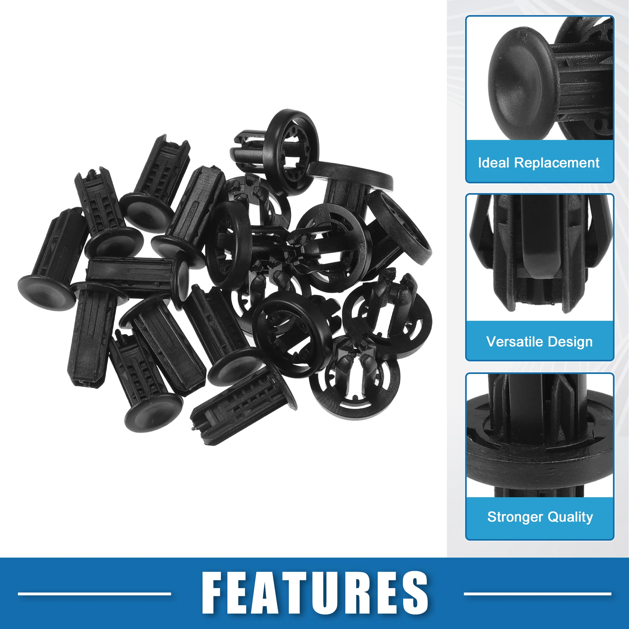 Bumper Clips No.91505TM8003 Automotive Clips for Honda Civic 2013-2019 Plastic Black (Set of 10) - Image 4
