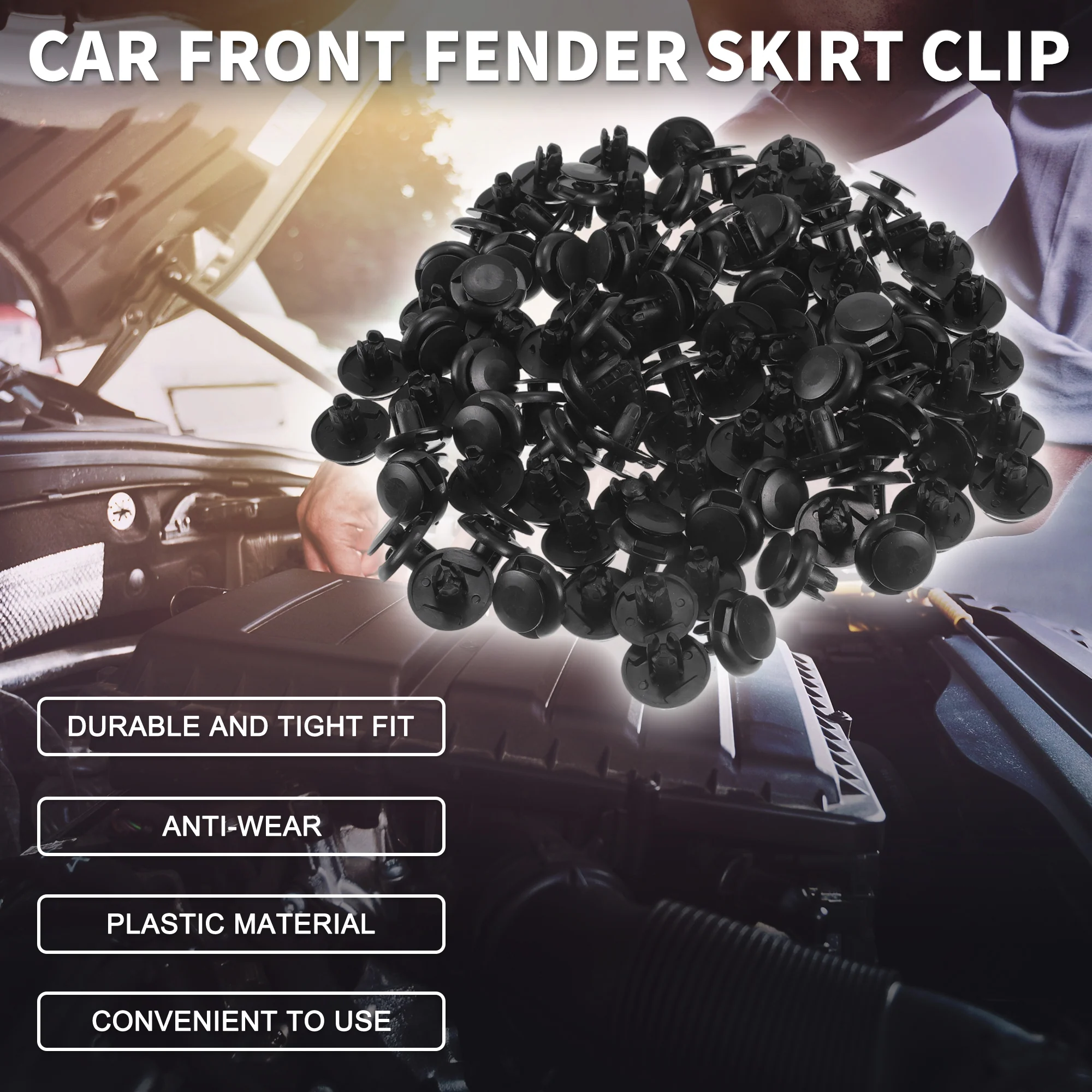 Car Front Fender Skirt Clip for Honda Civic 13-21 for Honda Fit 15-21 100 Pcs - Image 3