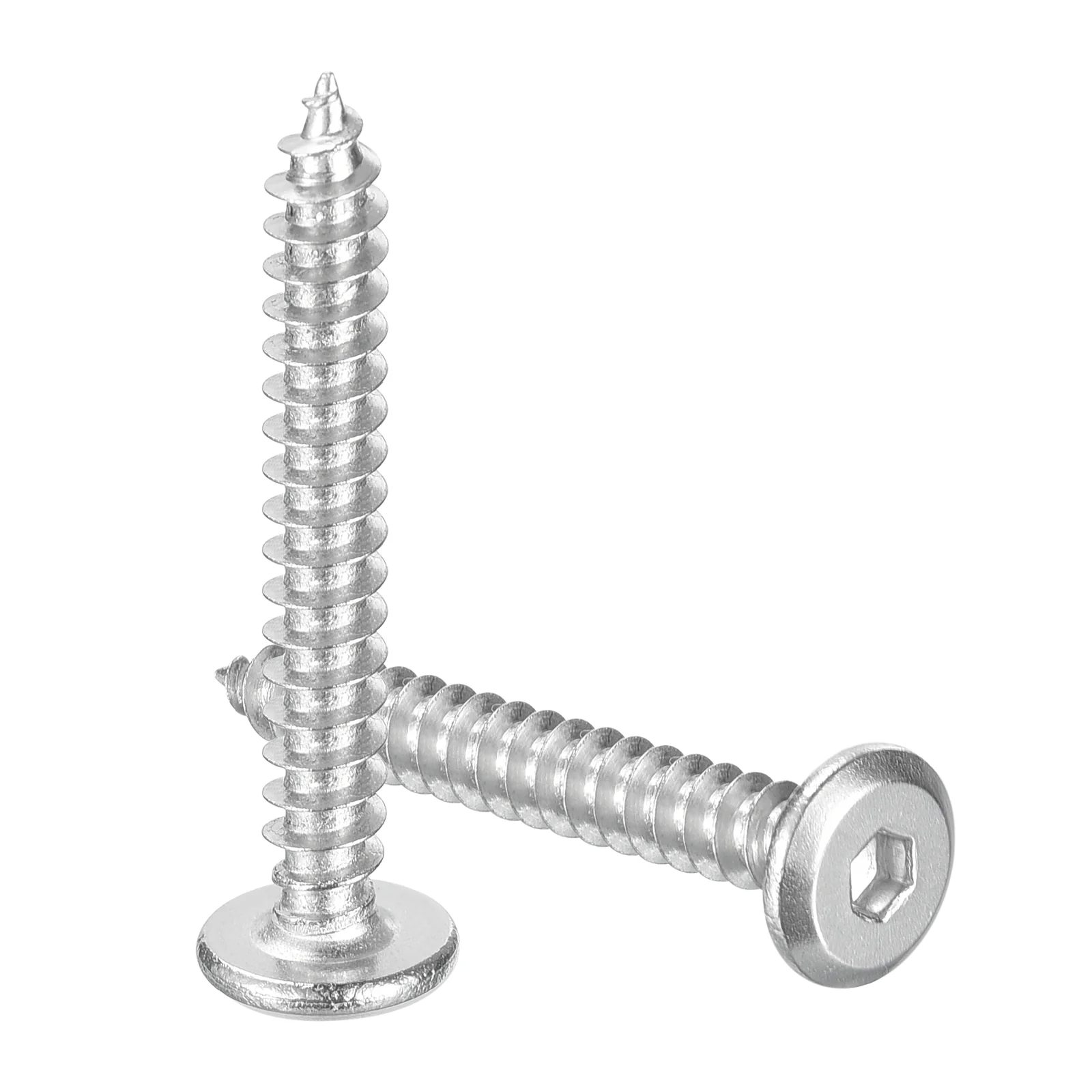 Uxcell M4 x 30mm (50 Pack) 304 Stainless Steel Flat Round Socket Head Wood Screws