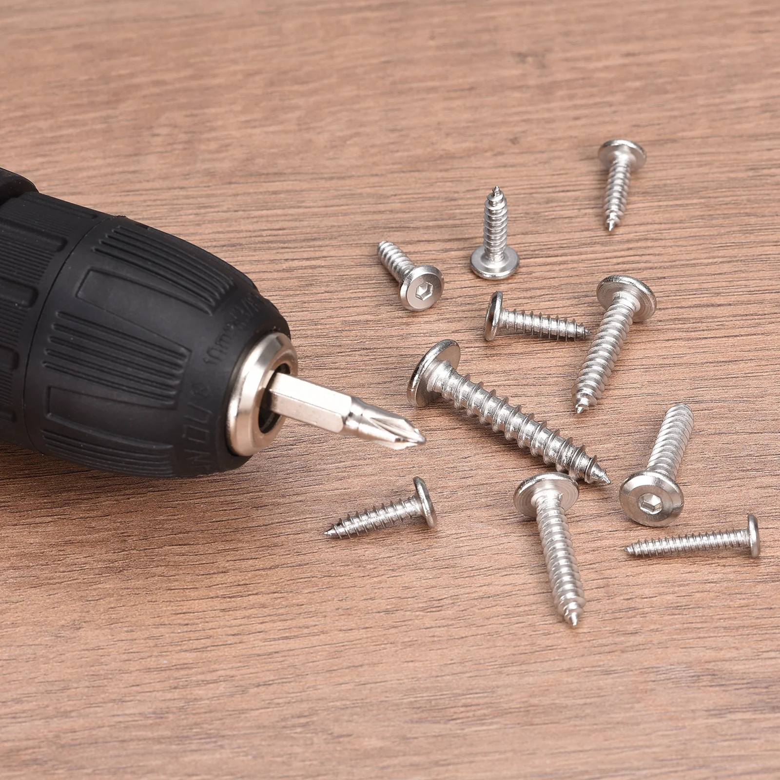 Uxcell M6 x 30mm (100 Pack) 304 Stainless Steel Flat Round Socket Head Wood Screws - Image 5