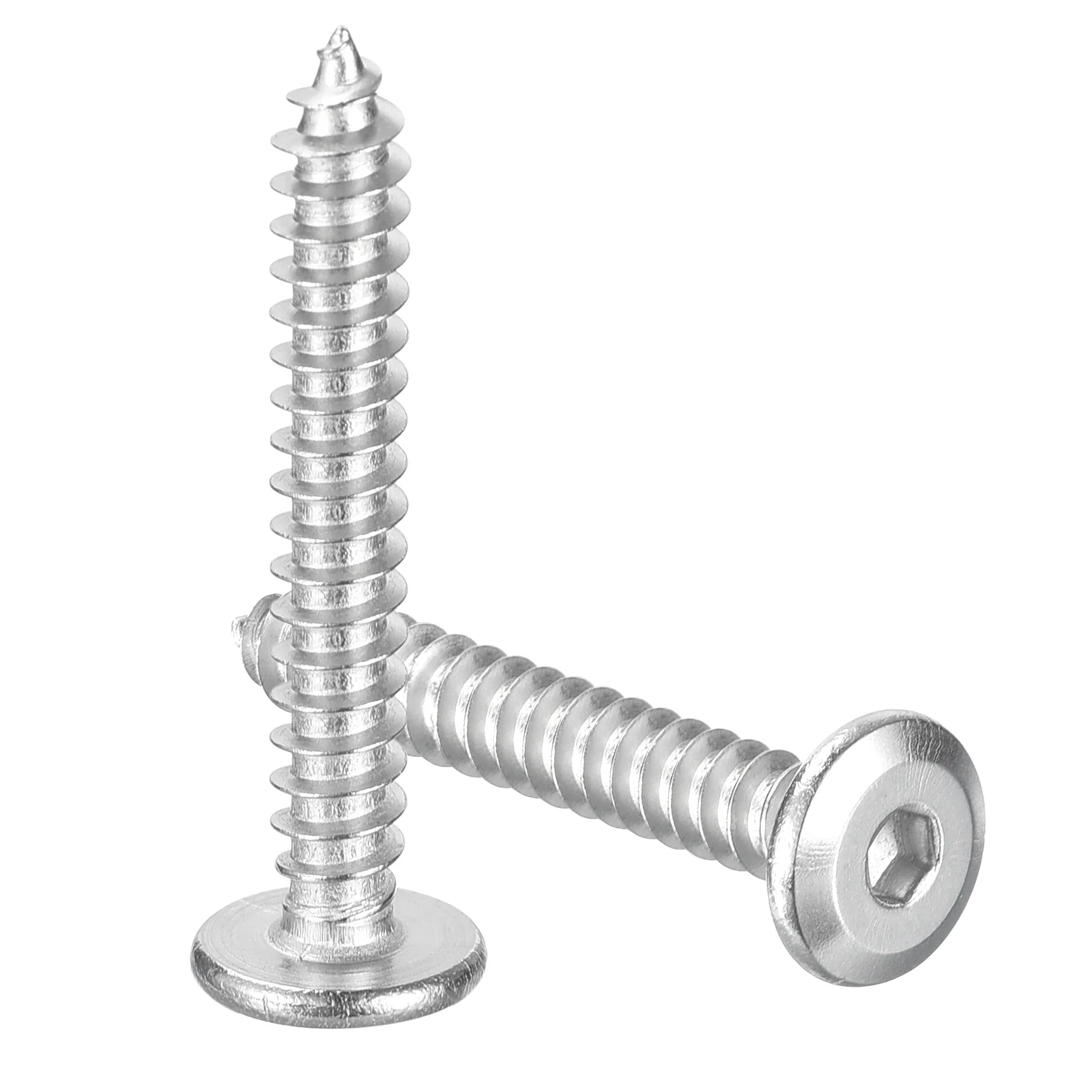 Uxcell M5 x 35mm (25 Pack) 304 Stainless Steel Flat Round Socket Head Wood Screws
