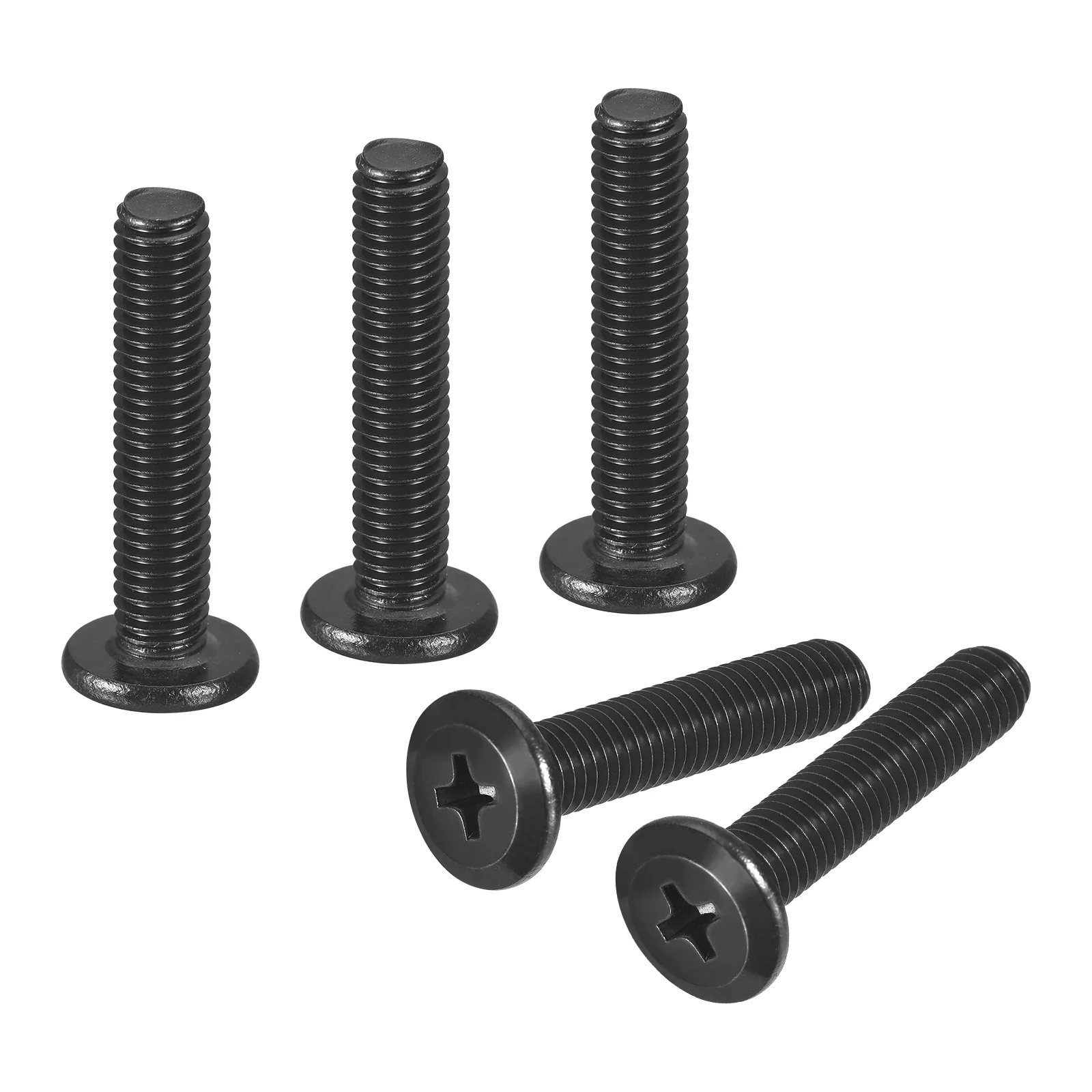 Uxcell 25Pcs M5-0.8 x 25mm Flat Round Head Machine Screws, Phillips Drive Fastener