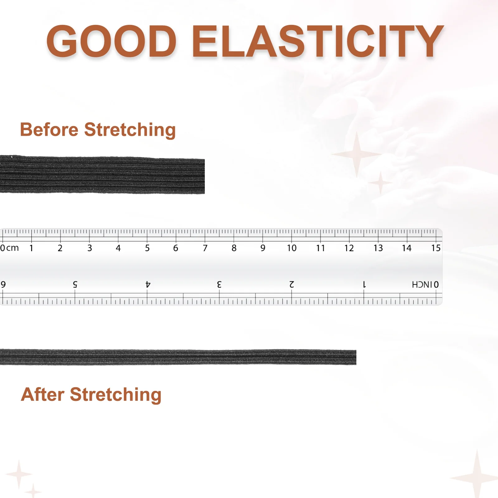 Elastic Sewing Bands 5/8 Inch x 50 Yards Black Elasticity Stretch Elastic Bands - Image 3