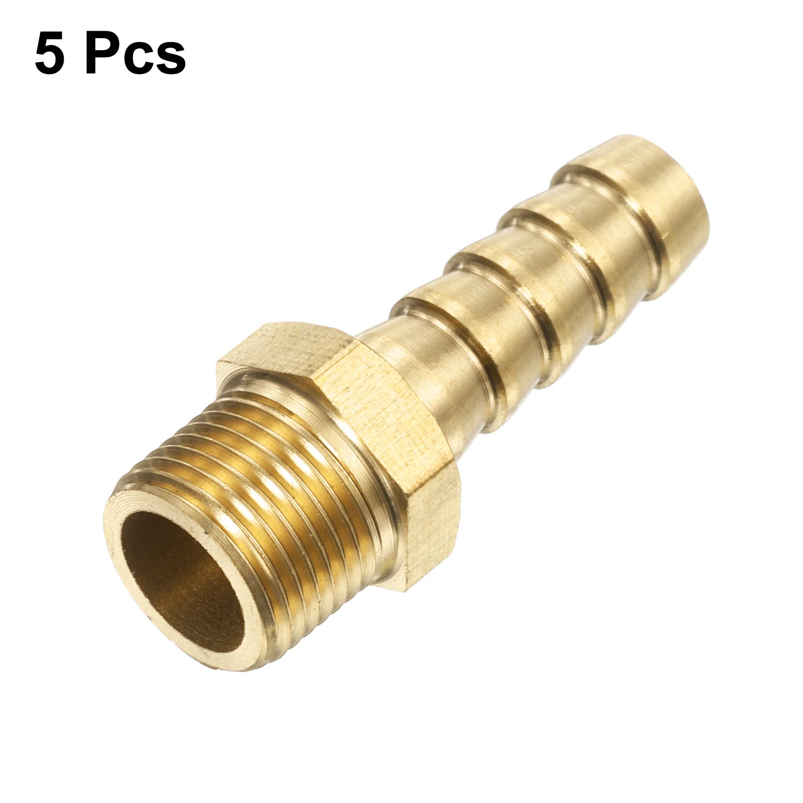 Uxcell 5Pcs Brass Hose Barb Fittings Metric M12-1 Male to Barb Fit Hose ID 8mm Barbed Pipe Fitting Adapter Connector for Water Fuel Air - Image 3