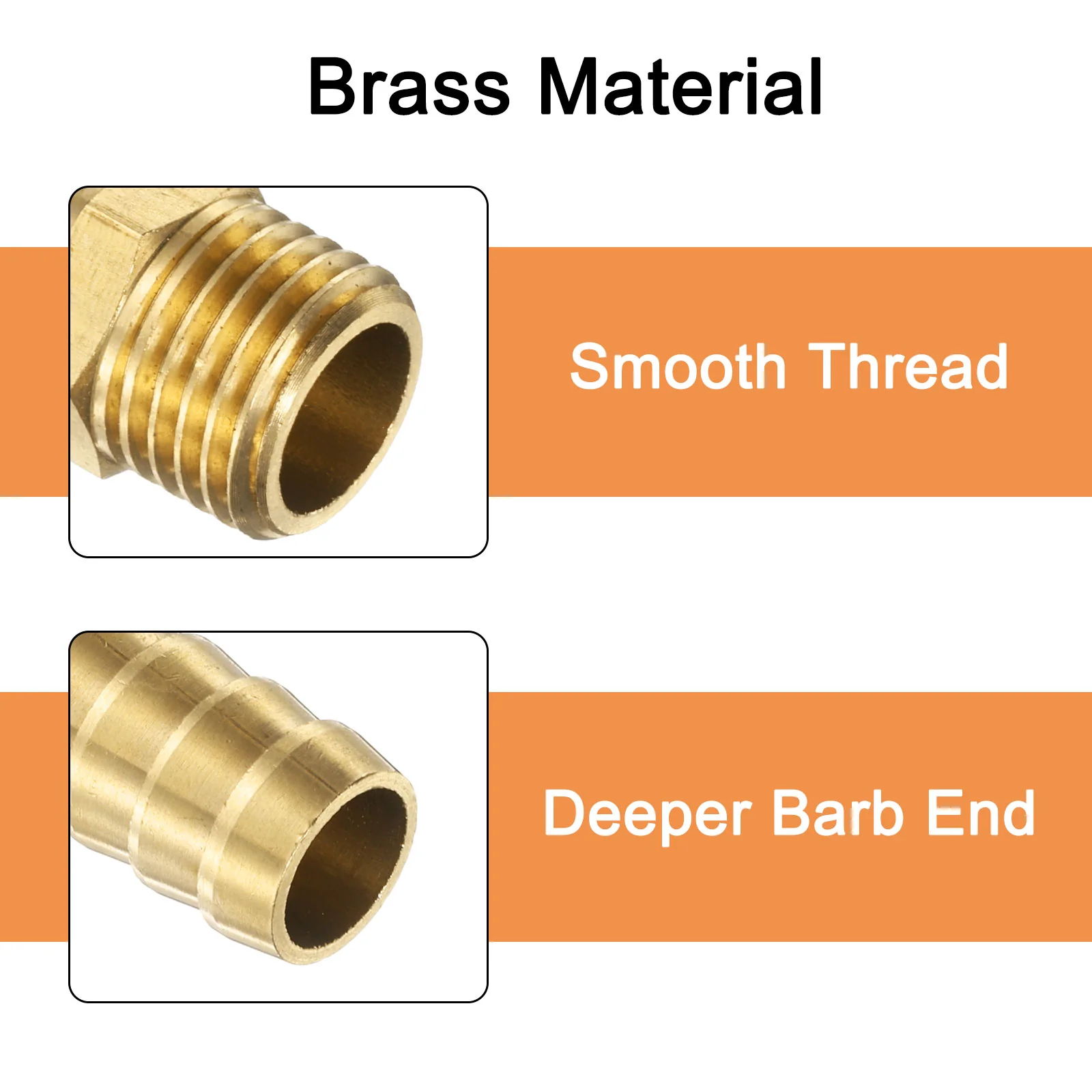 Uxcell 5Pcs Brass Hose Barb Fittings Metric M14-1.5 Male to Barb Fit Hose ID 10mm Barbed Pipe Fitting Adapter Connector for Water Fuel Air - Image 4