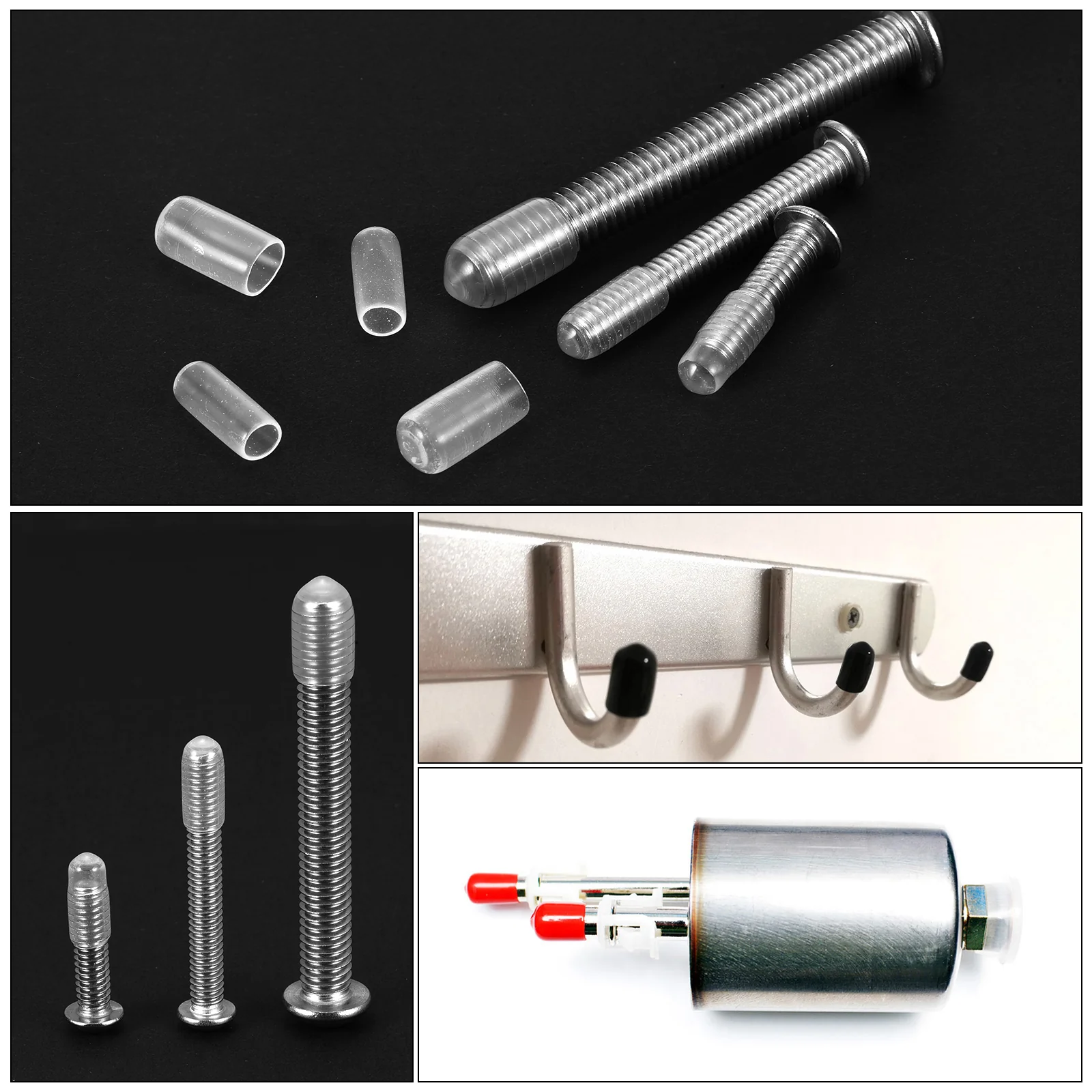Uxcell 5pcs Rubber End Caps 100mm(4") Bolt Cap Screw Thread Protectors Clear - Image 4