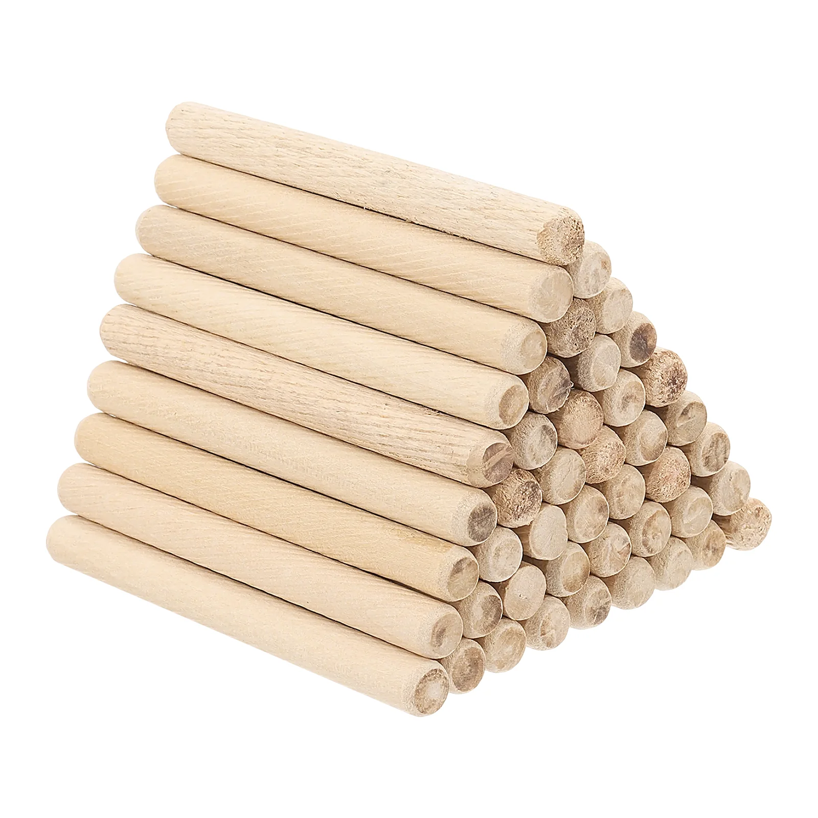 3/8" x 4"(10 x 100mm) Wood Dowel Pins, 60 Pack Fluted Wooden Dowel Pin Beveled Groove Rods for Furniture Door Art Crafts Projects