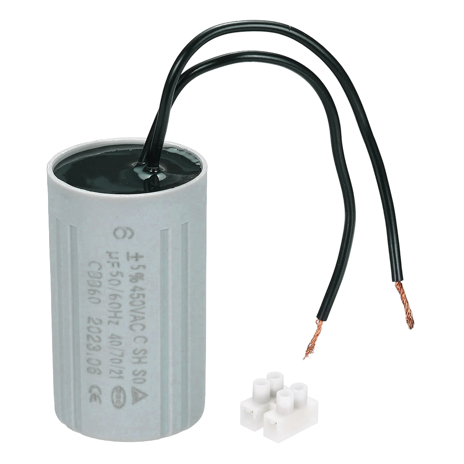 CBB60 6uF Running Capacitors, AC 450V 2 Wires 50/60Hz Cylinder 60x35mm for Water Pumps, Washing Machines Motor Start