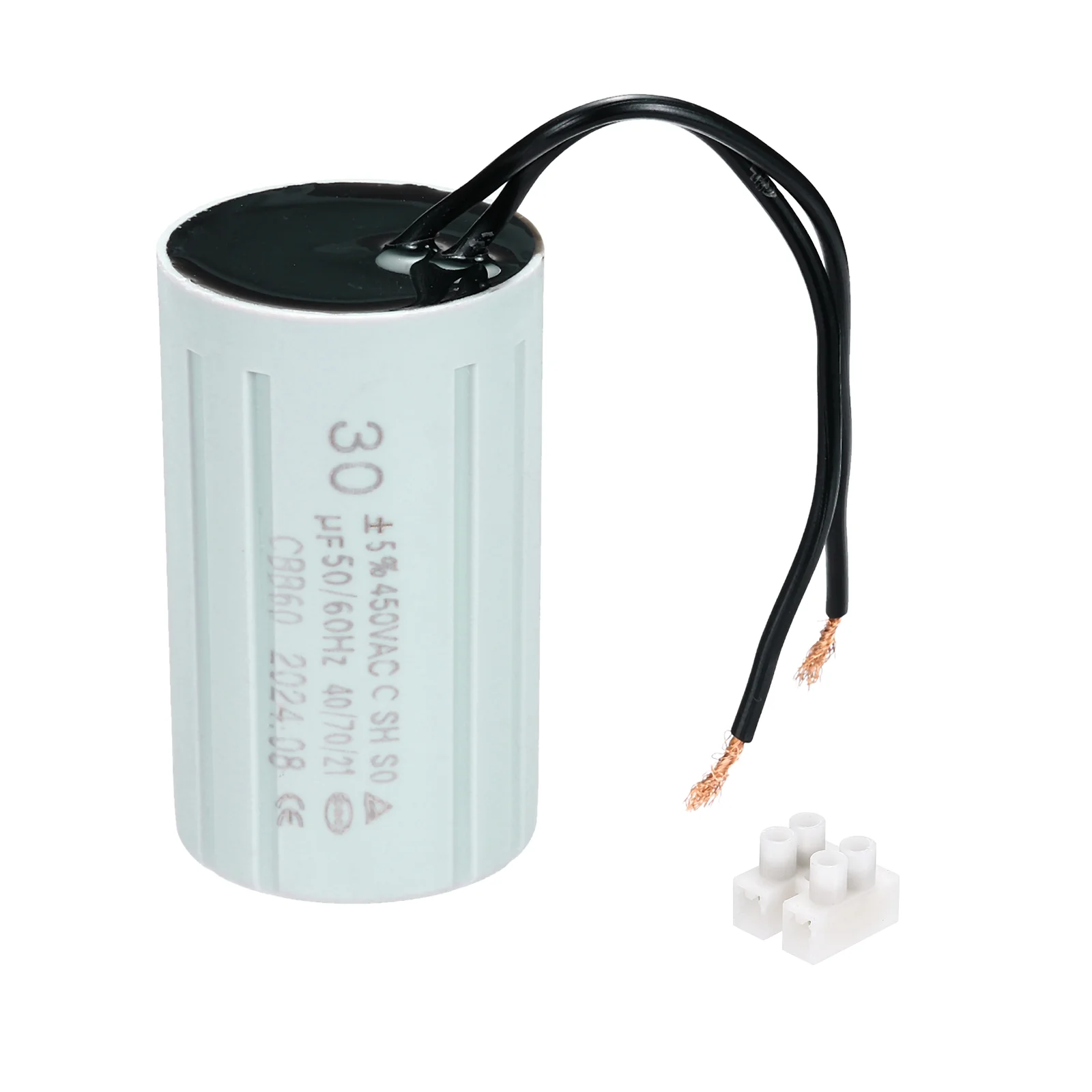 CBB60 30uF Running Capacitors, AC 450V 2 Wires 50/60Hz Cylinder 70x40mm for Water Pumps, Washing Machines Motor Start