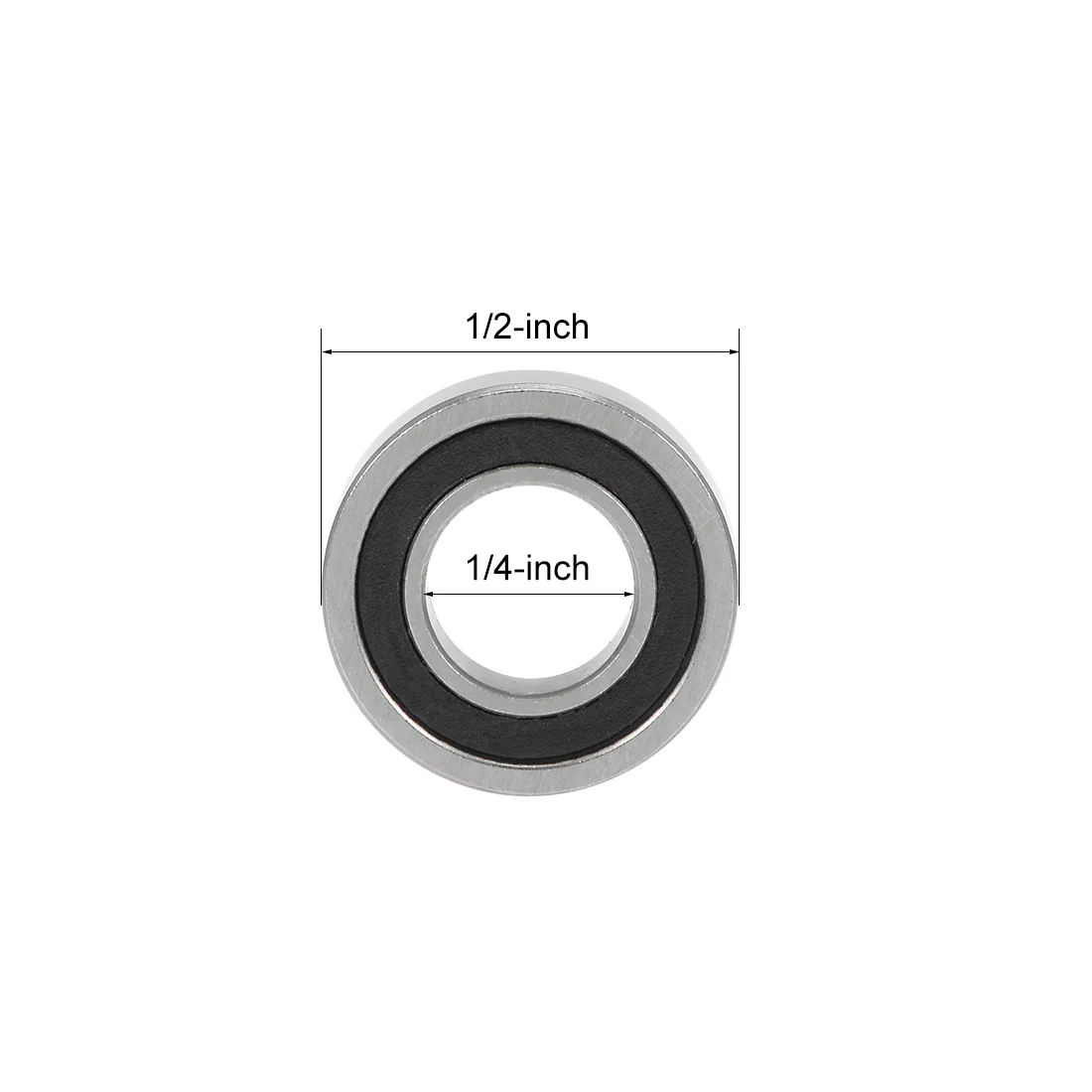 Uxcell R188-2RS Deep Groove Ball Bearings 1/4" x 1/2" x 3/16" Double Sealed Chrome Steel P0(ABEC1) 2pcs - Image 4